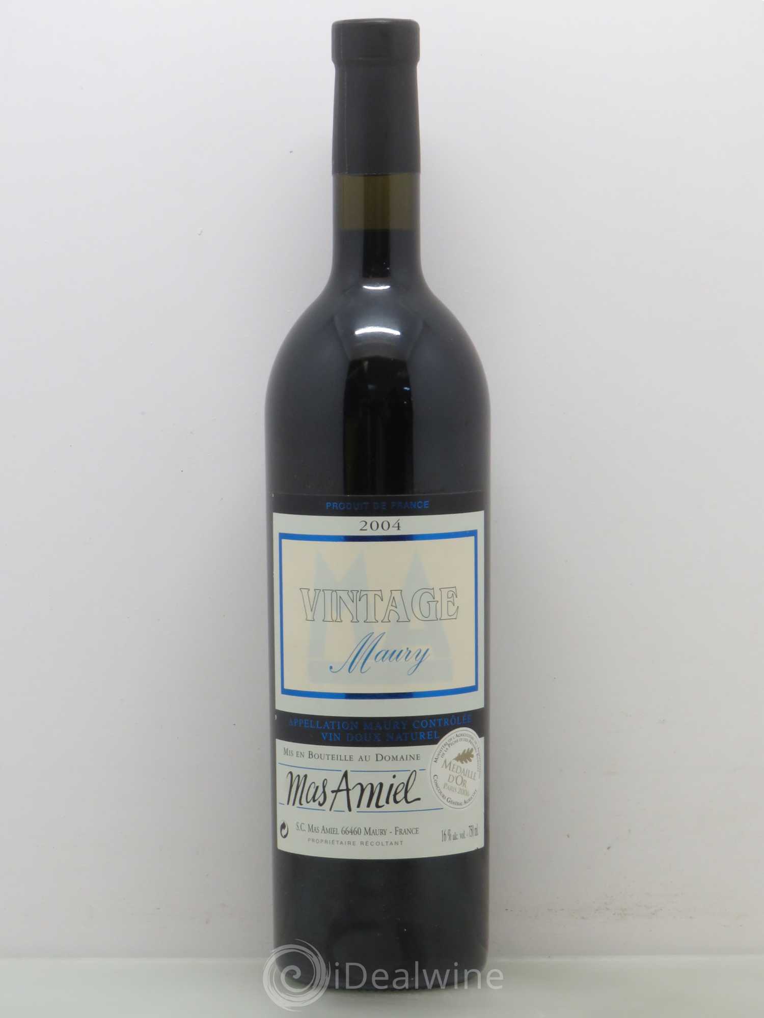 Maury Mas Amiel Vintage 2004 - Lot de 1 bouteille - 0