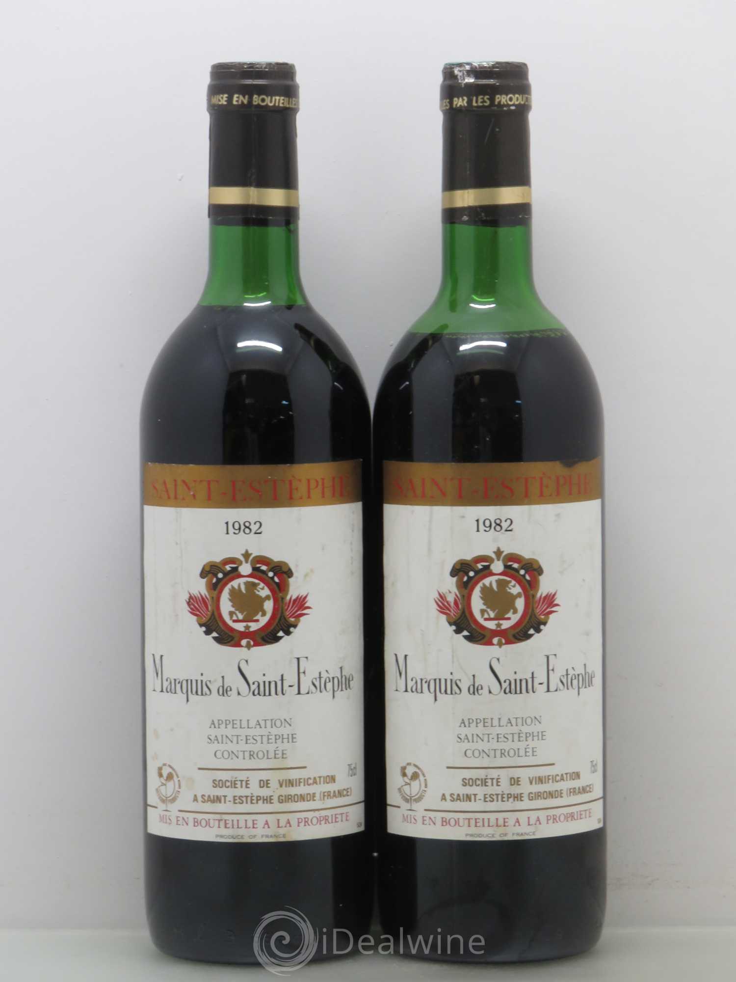Marquis de Saint Estèphe 1982 - Lot de 2 bouteilles - 0