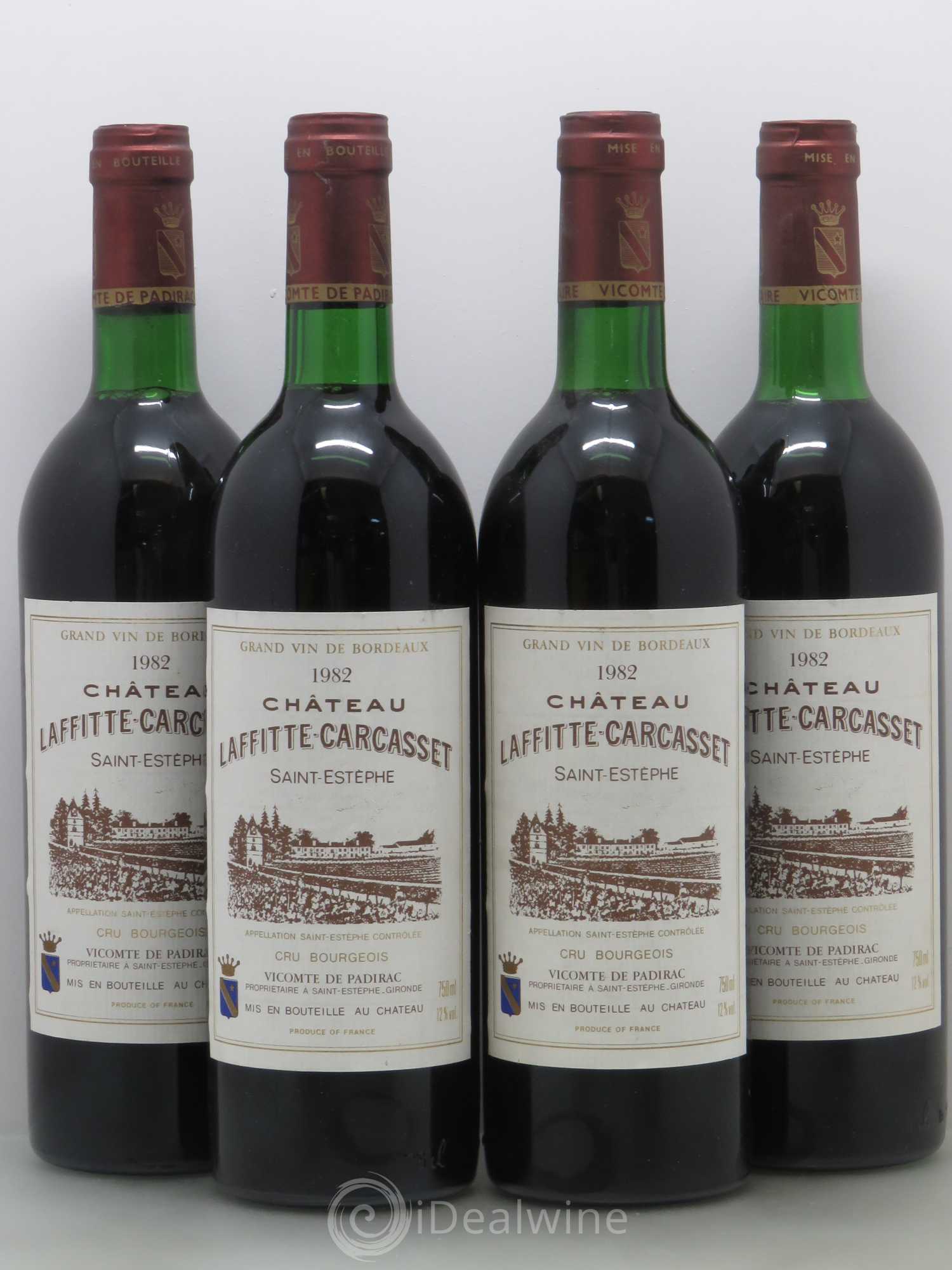 Château Laffitte Carcasset Cru Bourgeois 1982 - Lot de 4 bouteilles - 0