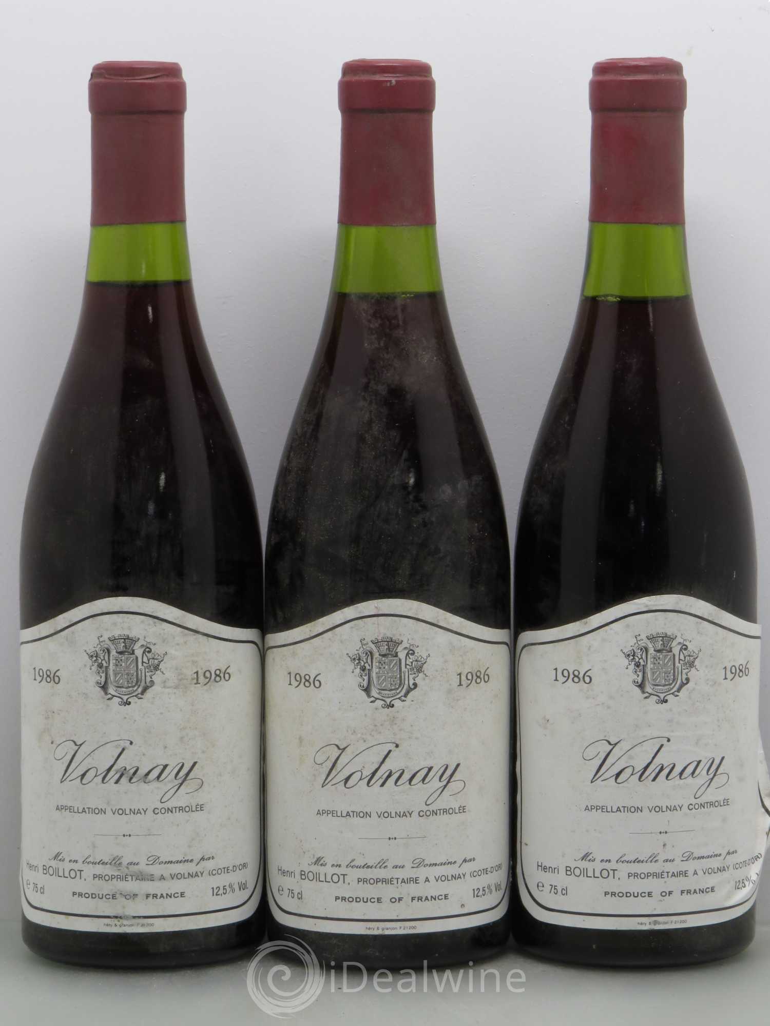 Volnay Henri Boillot (Domaine) 1986 - Lot de 3 bouteilles - 0