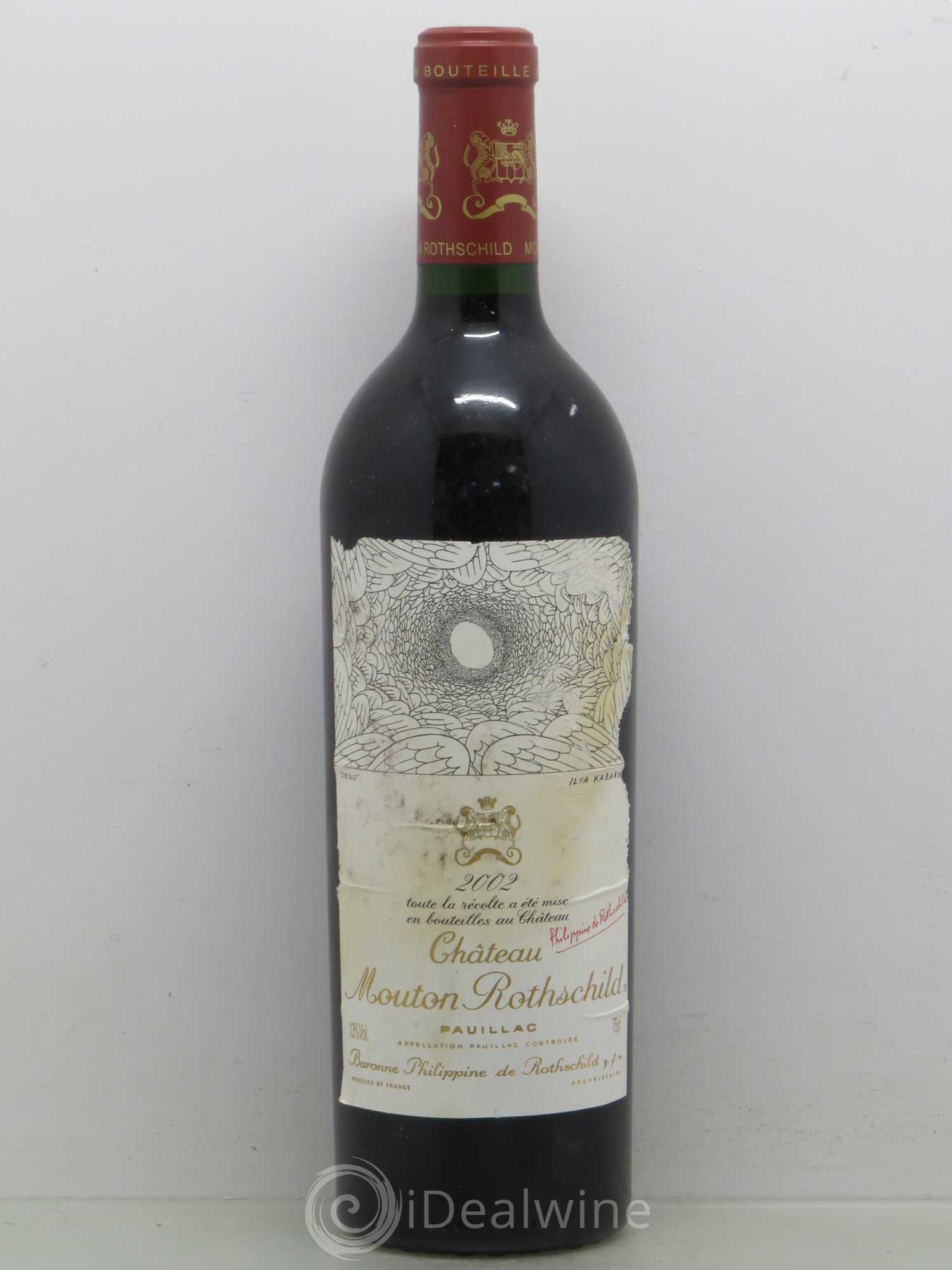 Château Mouton Rothschild 1er Grand Cru Classé 2002 - Lot de 1 bouteille - 0