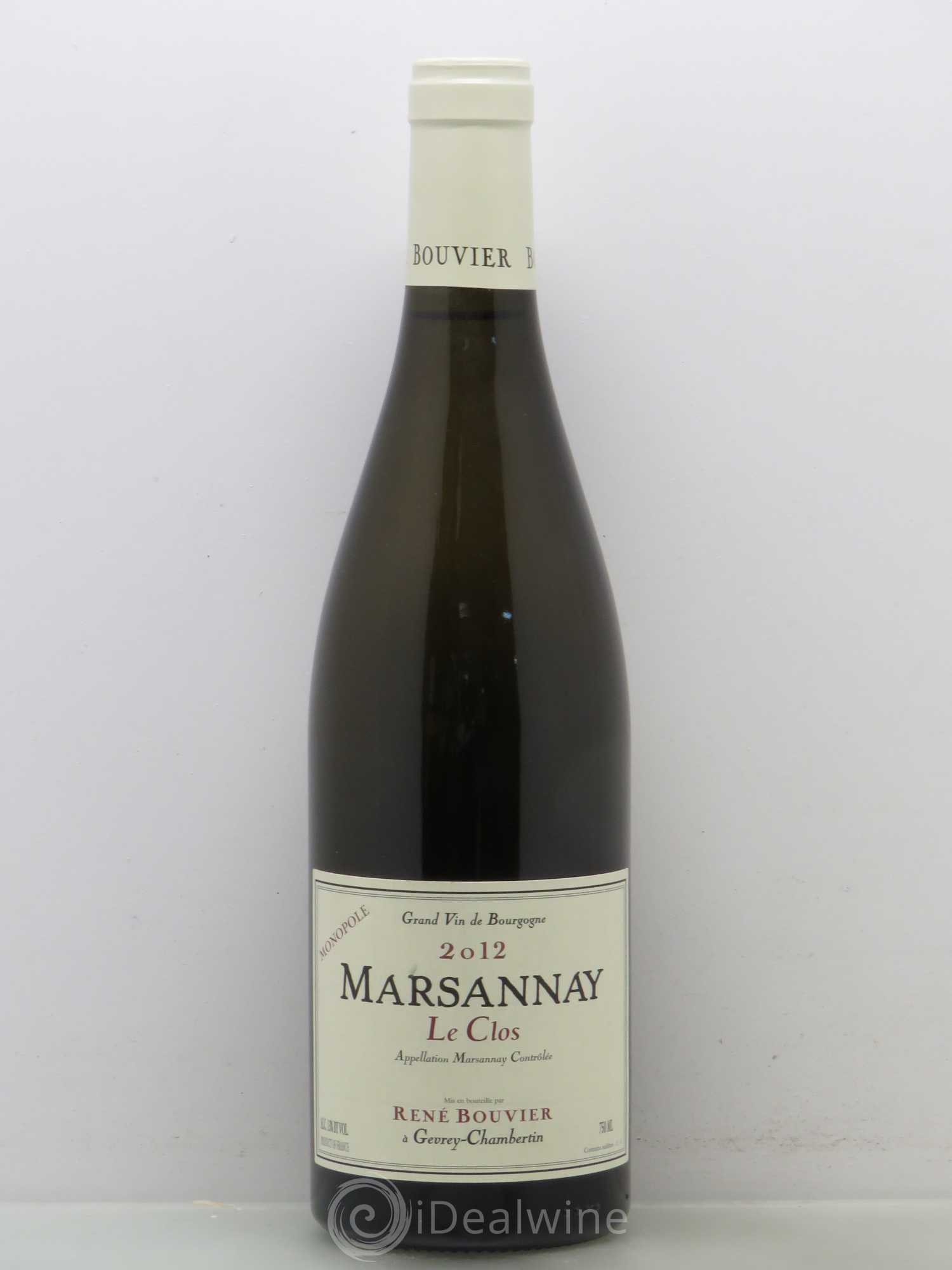 Marsannay Le Clos Domaine Bouvier (sans prix de réserve) 2012 - Posten von 1 Flasche - 0