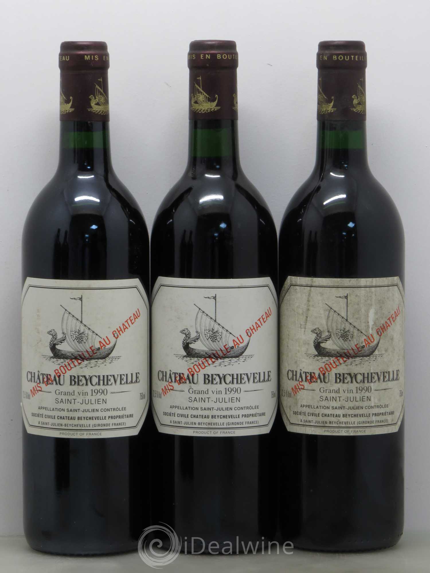 Château Beychevelle 4ème Grand Cru Classé 1990 - Lot of 5 bottles - 1
