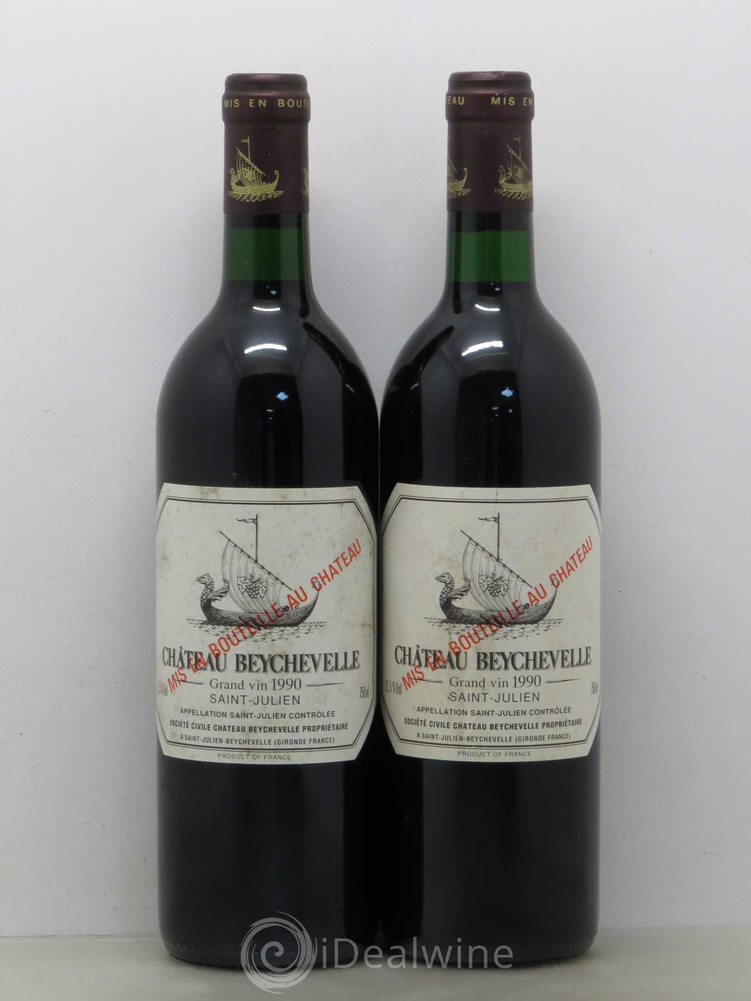 Château Beychevelle 4ème Grand Cru Classé 1990 - Lot of 5 bottles - 2