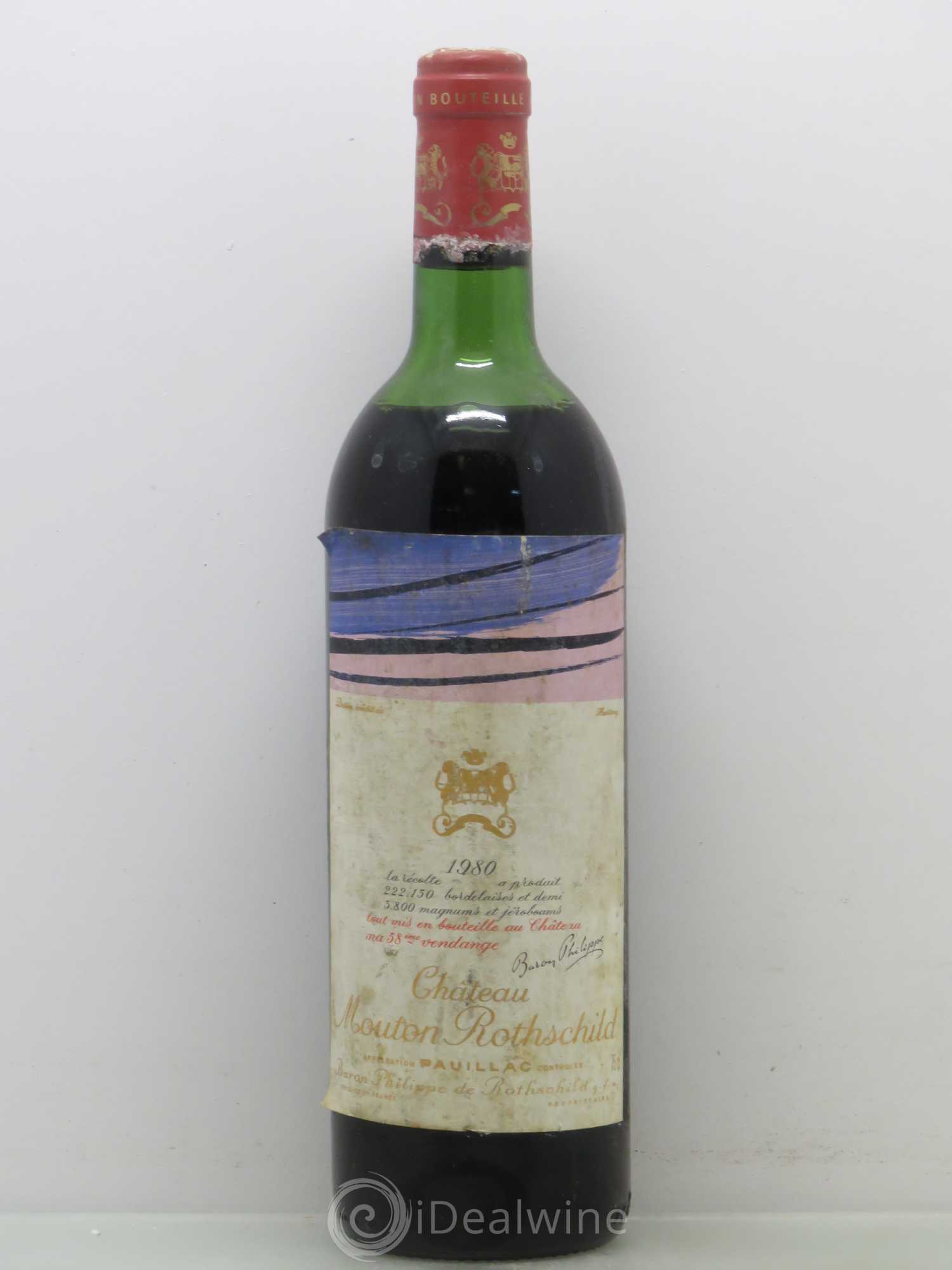 Château Mouton Rothschild 1er Grand Cru Classé (sans prix de réserve) 1980 - Lot de 1 bouteille - 0