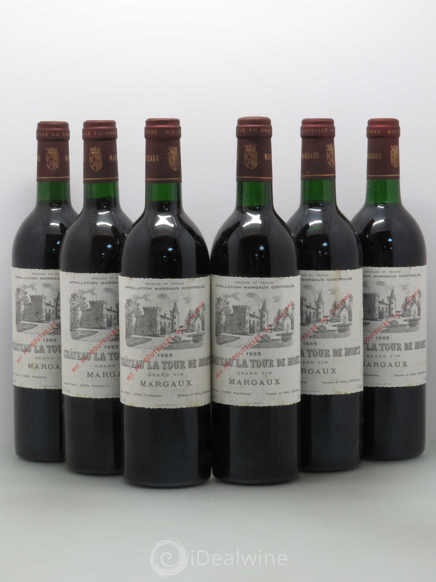 Château la Tour de Mons Cru Bourgeois 1985 - Lot de 6 bouteilles - 0