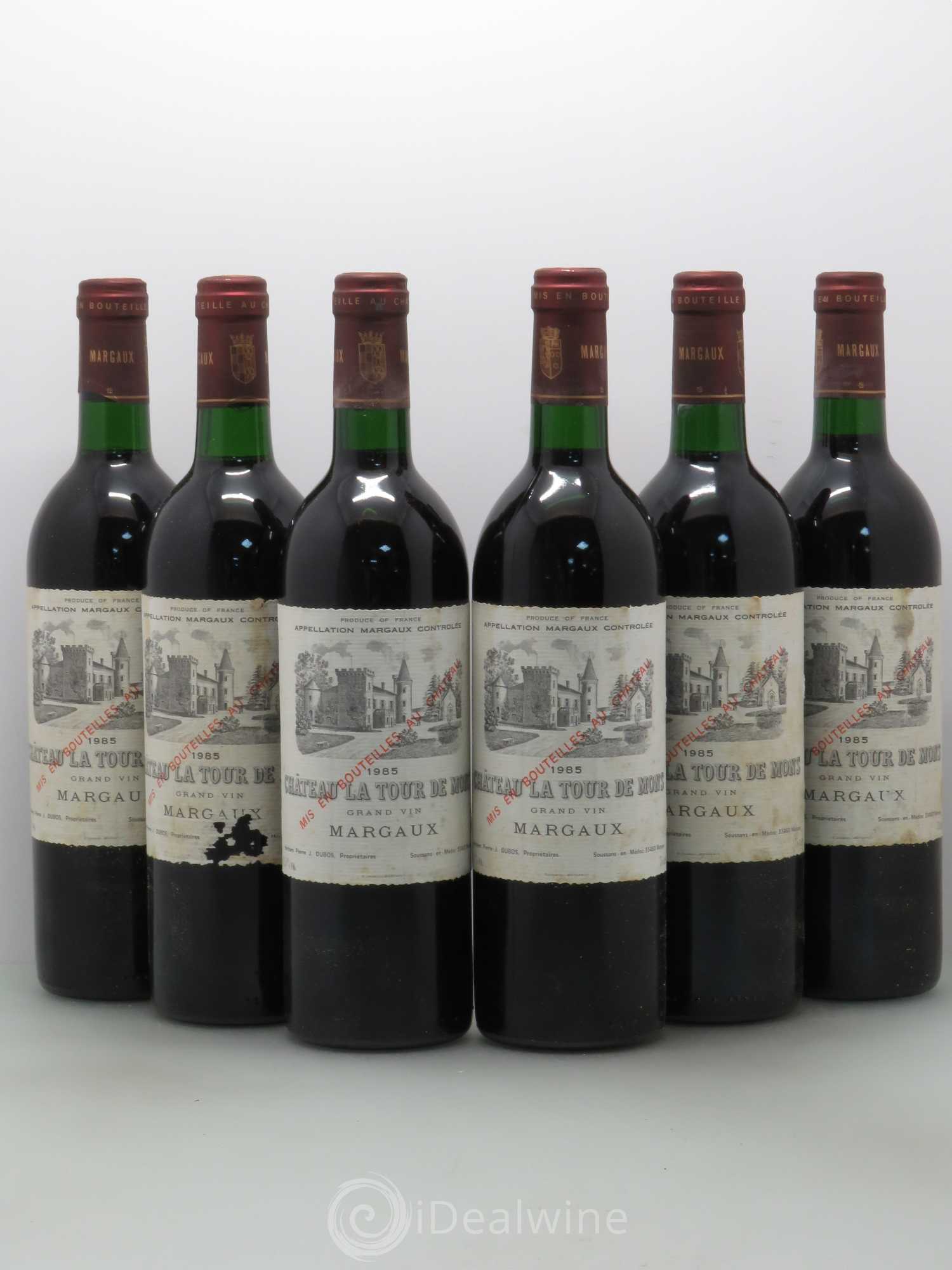 Château la Tour de Mons Cru Bourgeois 1985 - Lot de 6 bouteilles - 0