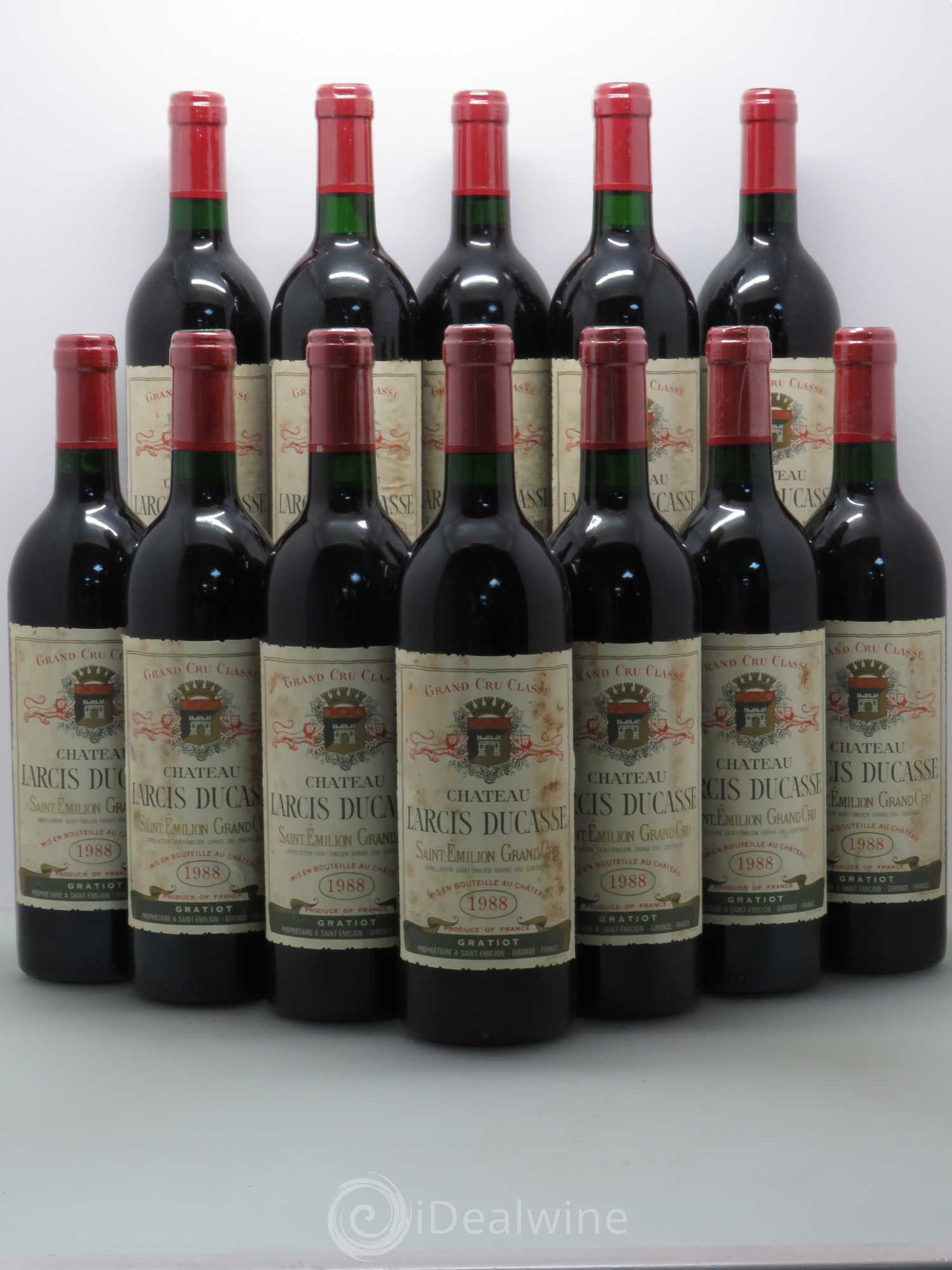 Château Larcis Ducasse 1er Grand Cru Classé B 1988 - Lot de 12 bouteilles - 0