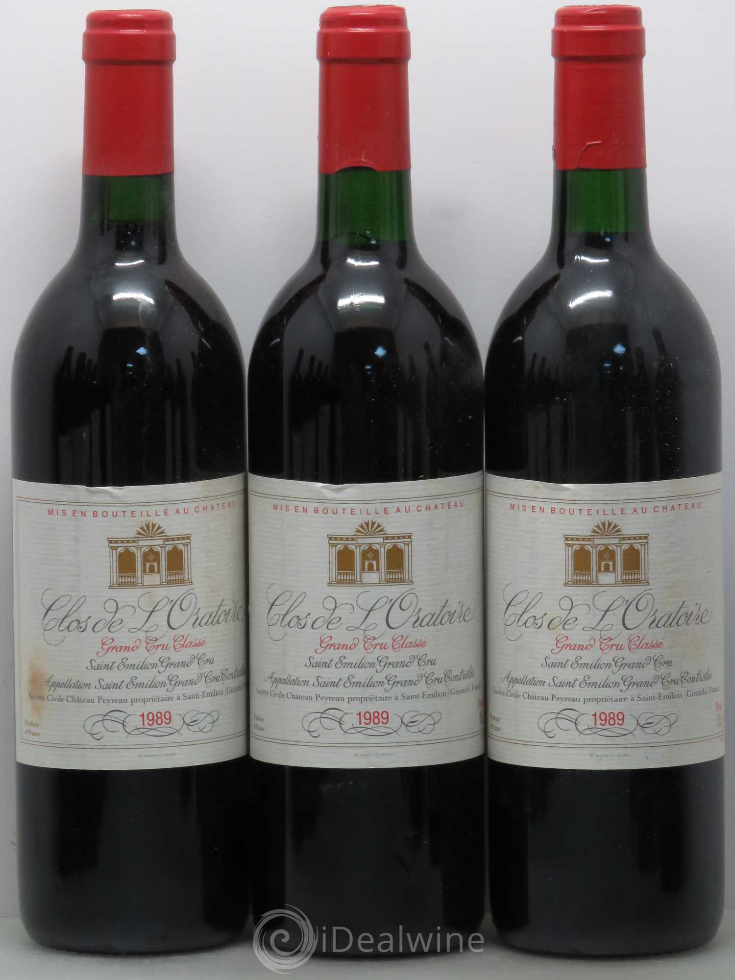 Clos de l'Oratoire Grand Cru Classé 1989 - Lot de 12 bouteilles - 1