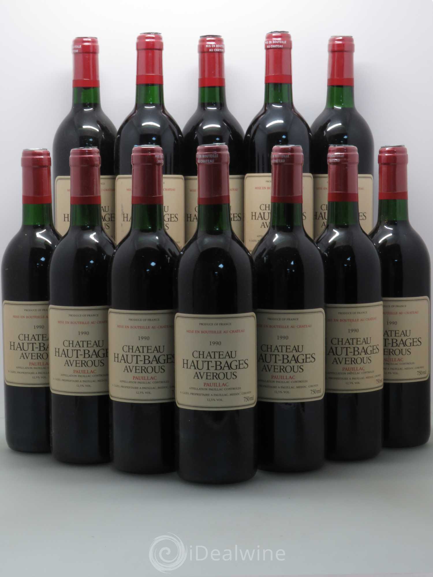 Château Haut Bages Averous Cru Bourgeois 1990 - Lot de 12 bouteilles - 0