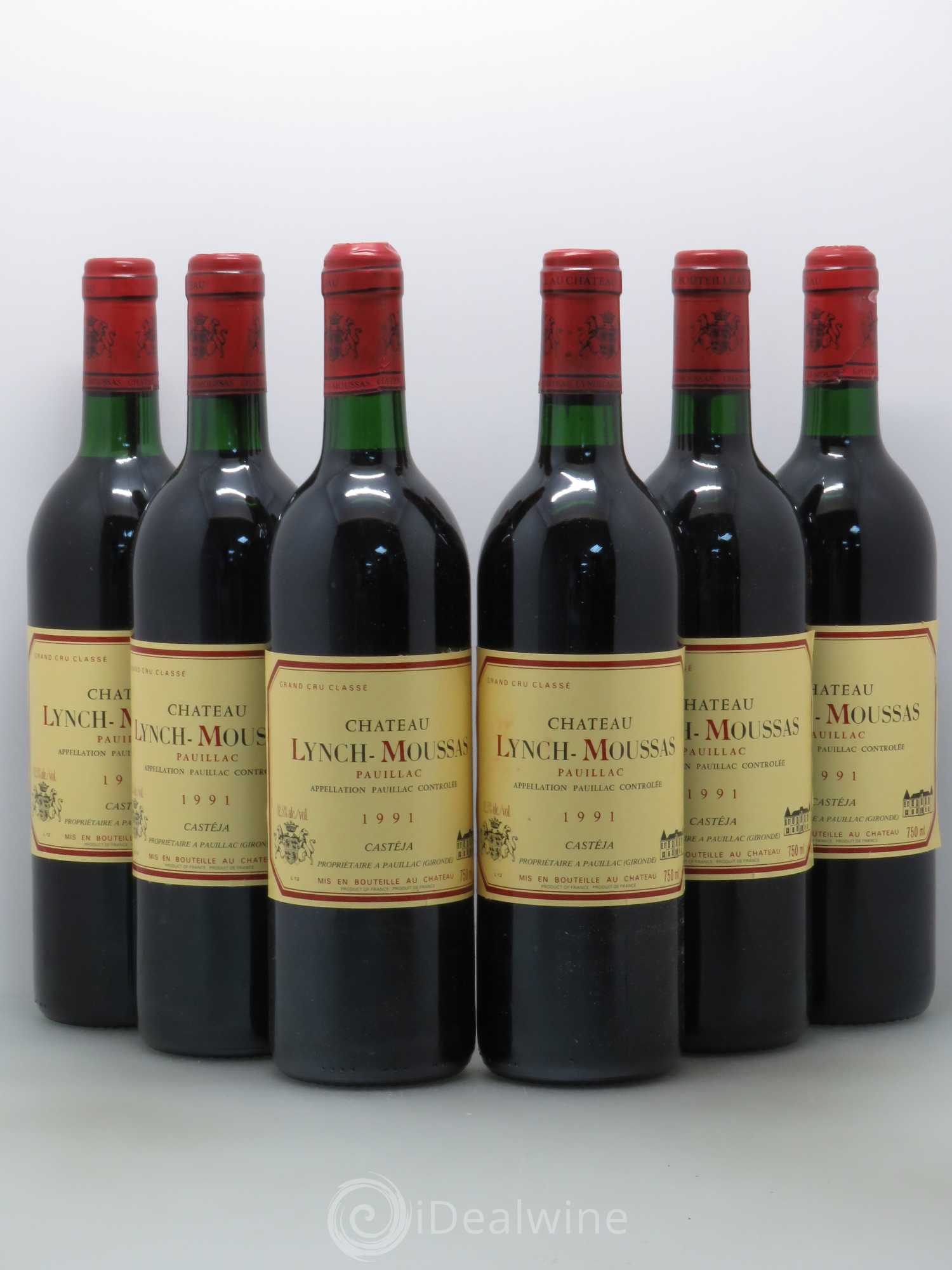 Château Lynch Moussas 5ème Grand Cru Classé (sans prix de réserve) 1991 - Lot de 6 bouteilles - 0