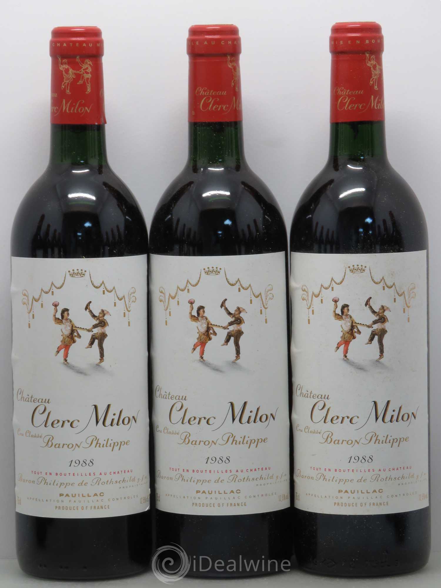 Château Clerc Milon 5ème Grand Cru Classé 1988 - Lot de 12 bouteilles - 1