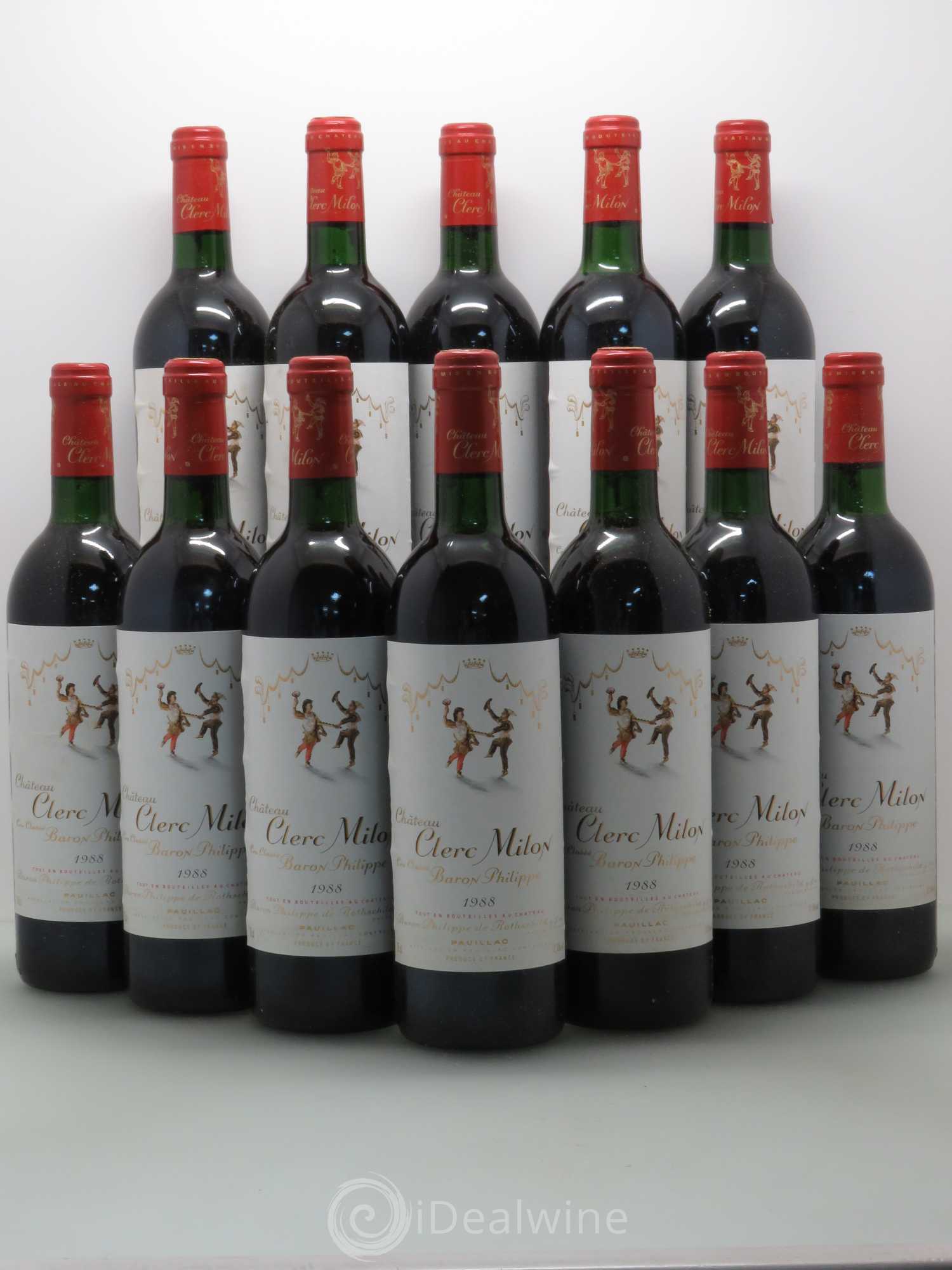 Château Clerc Milon 5ème Grand Cru Classé 1988 - Lot de 12 bouteilles - 0