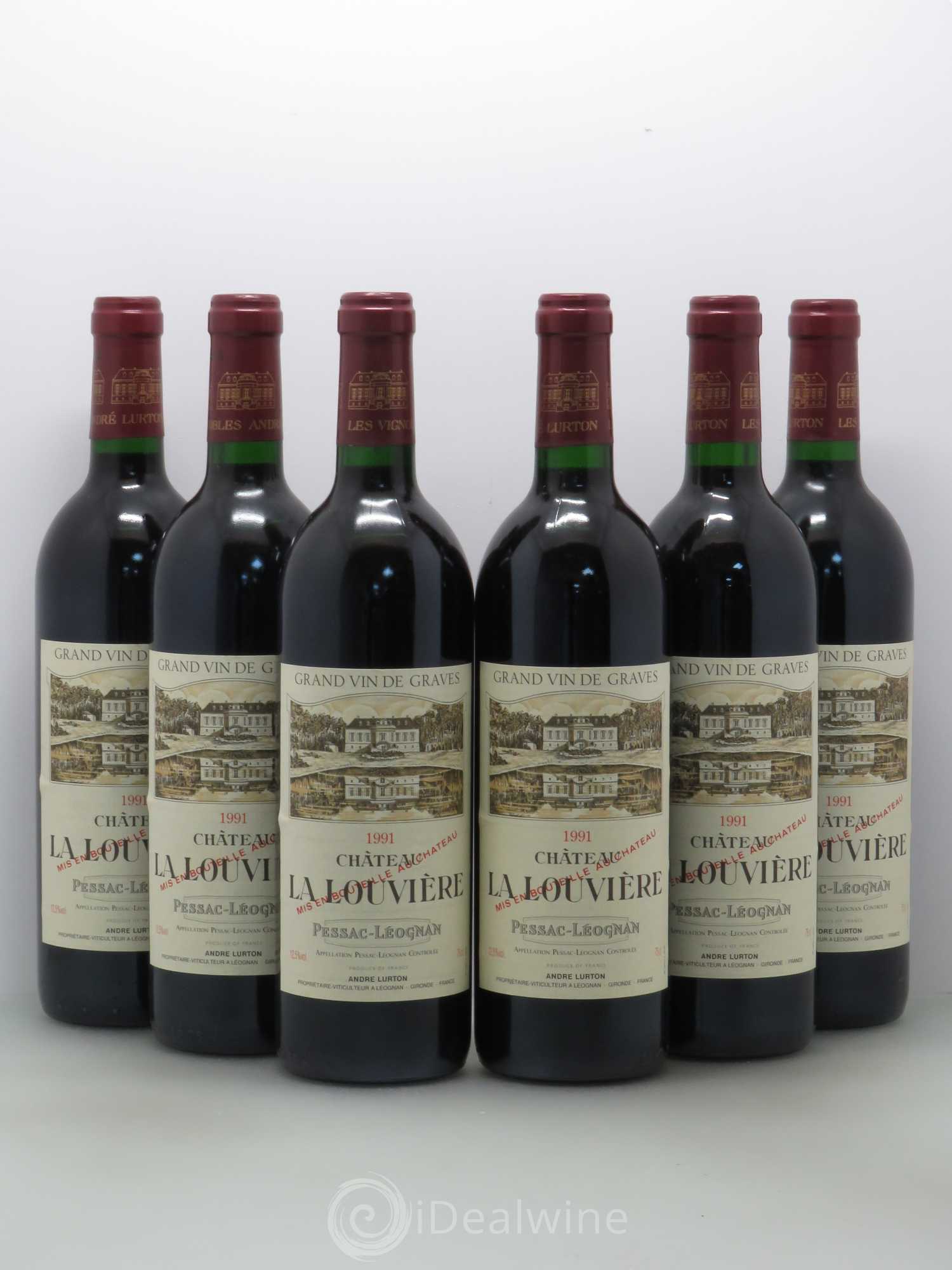 Château la Louvière 1991 - Lot de 6 bouteilles - 0
