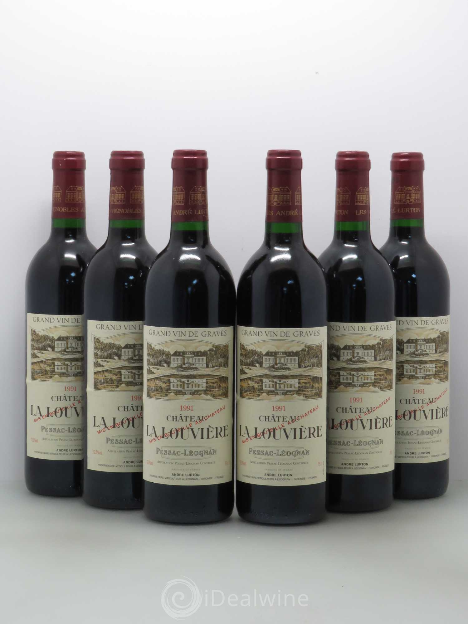 Château la Louvière 1991 - Lot de 6 bouteilles - 0