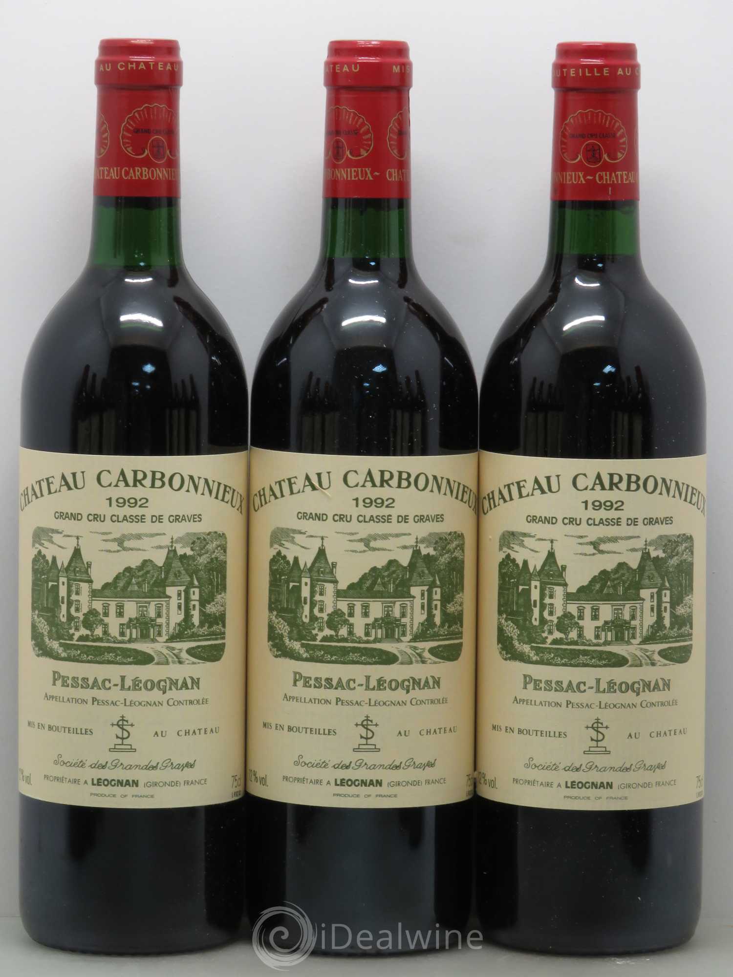 Château Carbonnieux Cru Classé de Graves 1992 - Lot de 12 bouteilles - 1