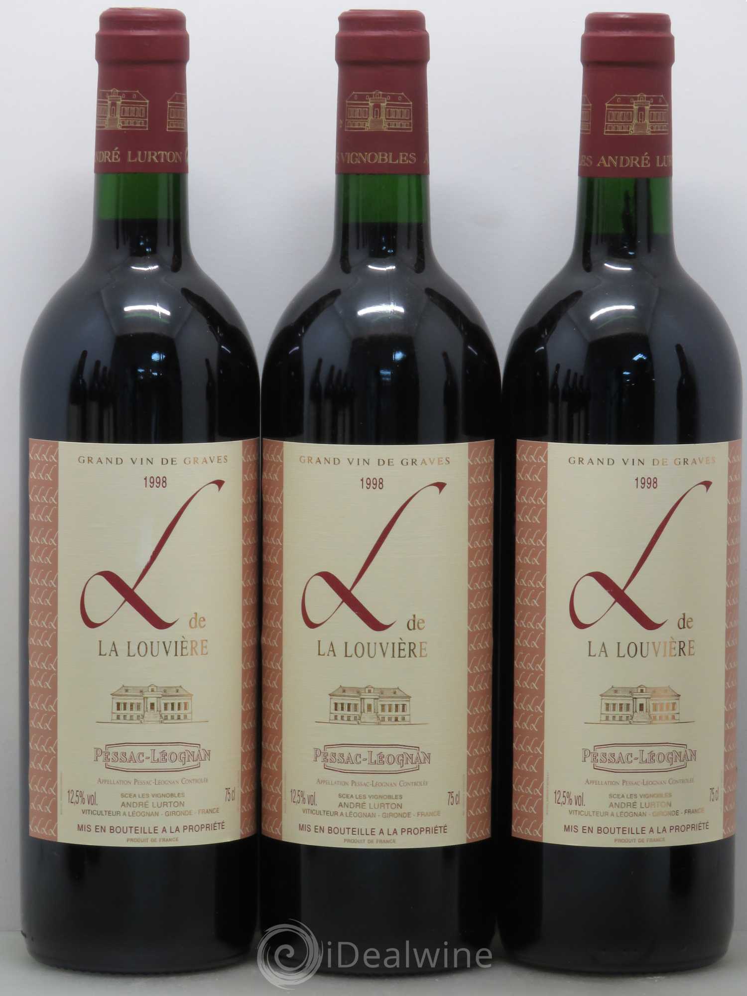 Pessac-Léognan L de la Louvière 1998 - Posten von 12 Flaschen - 2