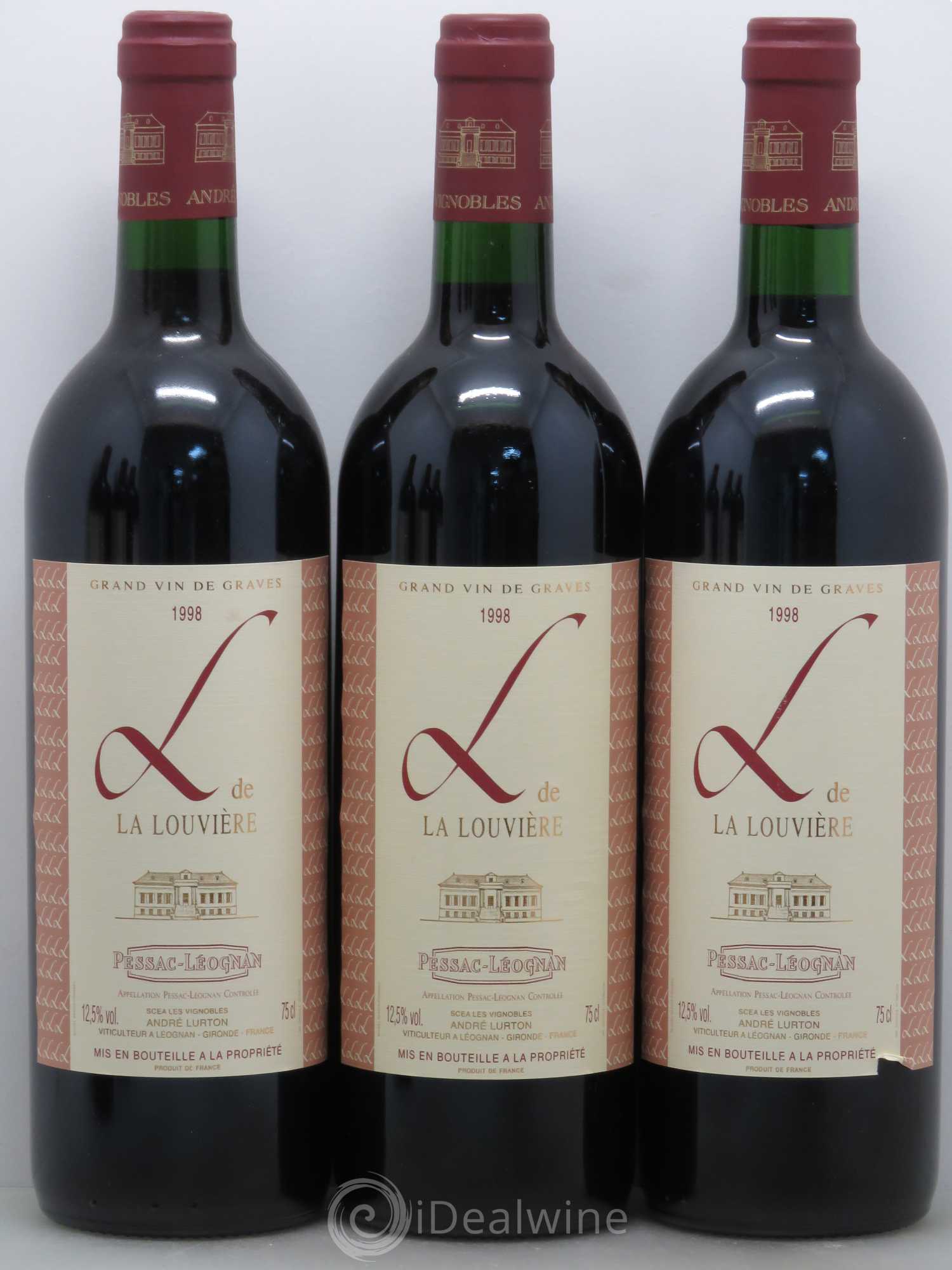 Pessac-Léognan L de la Louvière 1998 - Posten von 12 Flaschen - 3