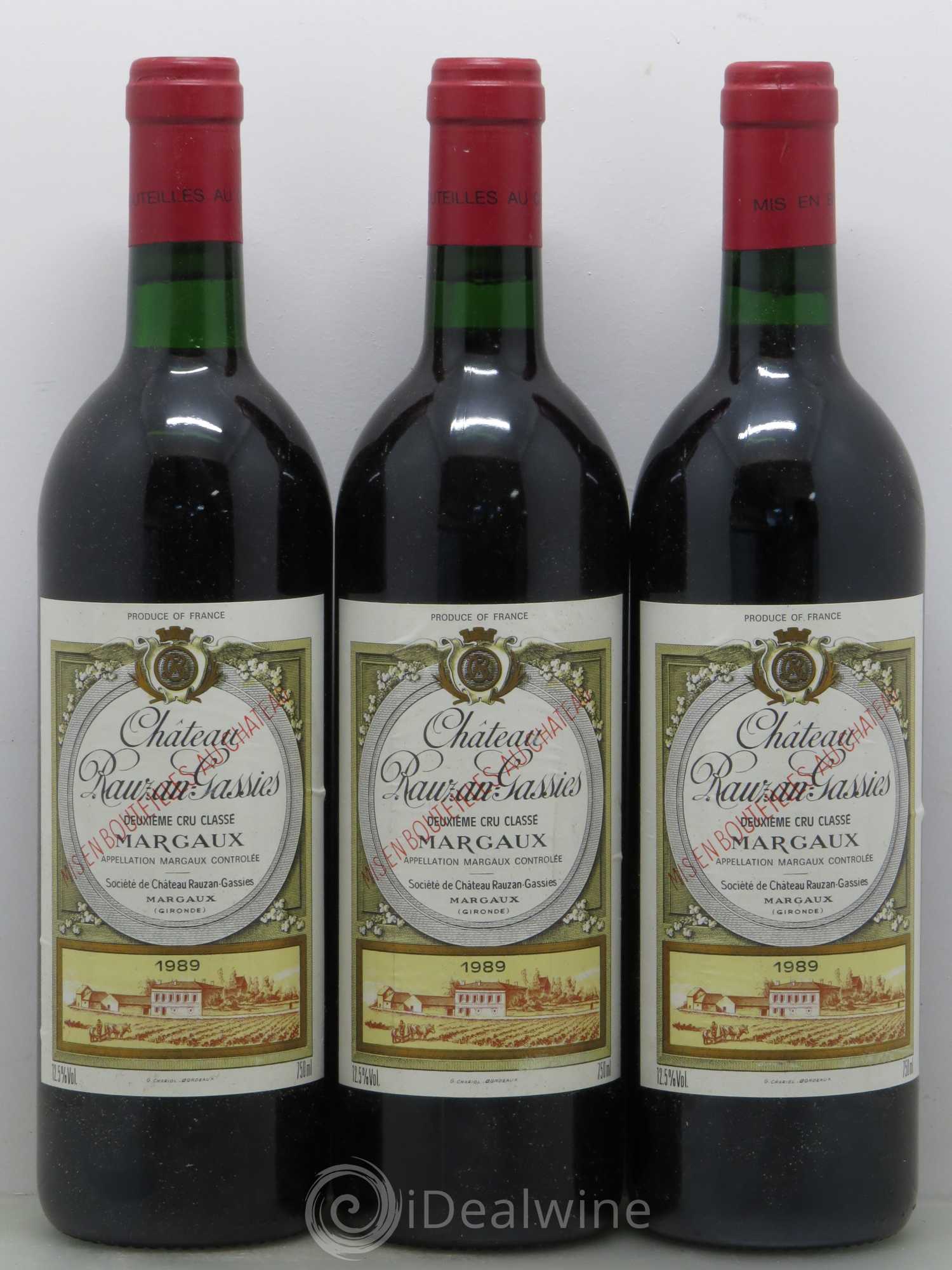 Château Rauzan-Gassies 2ème Grand Cru Classé 1989 - Lot de 6 bouteilles - 1