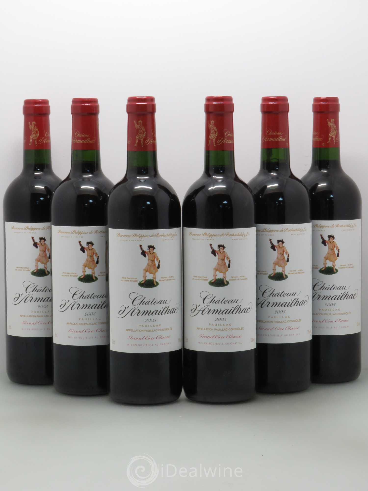 Château d' Armailhac - Mouton Baron(ne) Philippe 5ème Grand Cru Classé 2005 - Lot de 6 bouteilles - 0