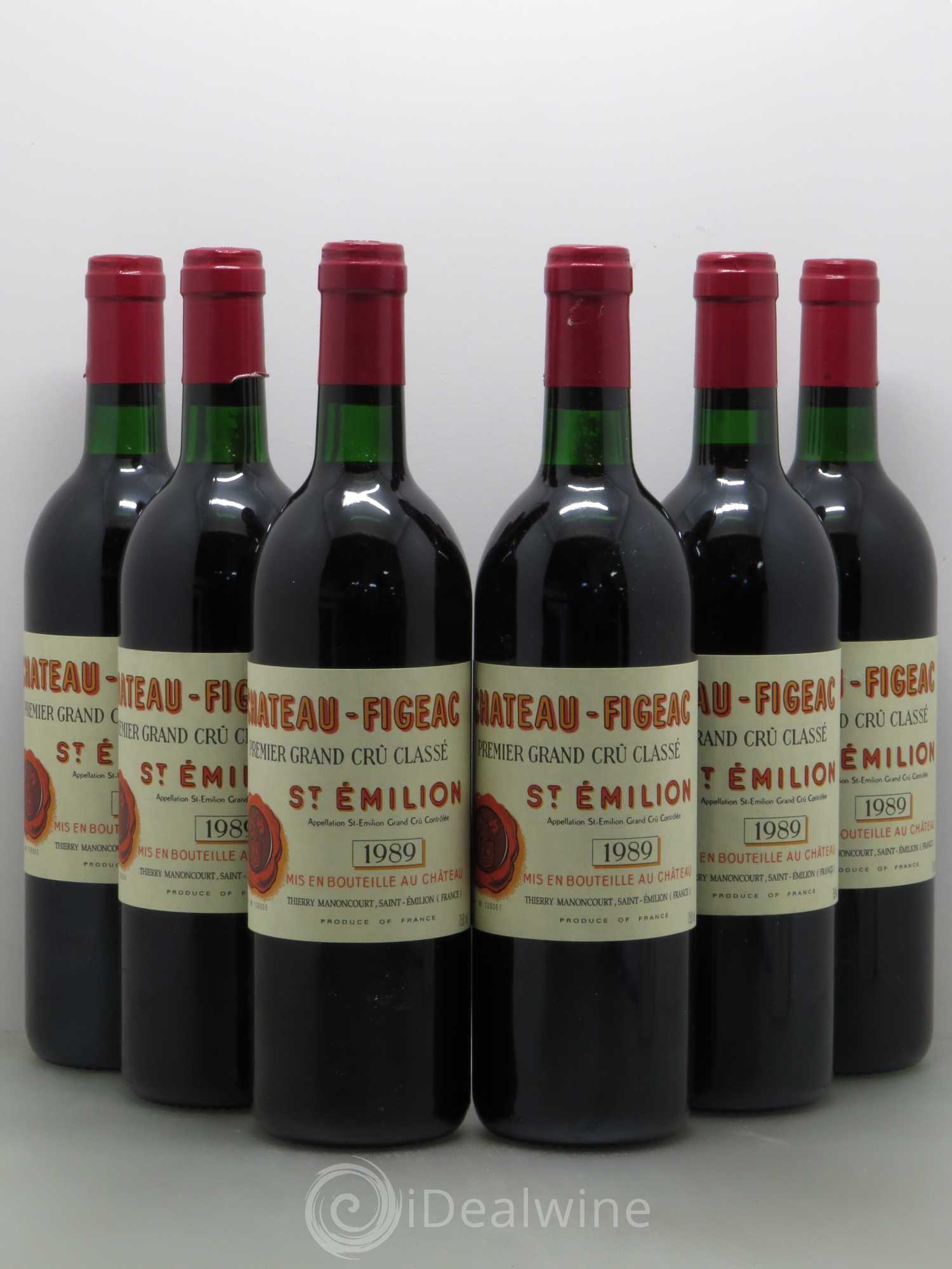 Château Figeac 1er Grand Cru Classé A 1989 - Lot de 6 bouteilles - 0