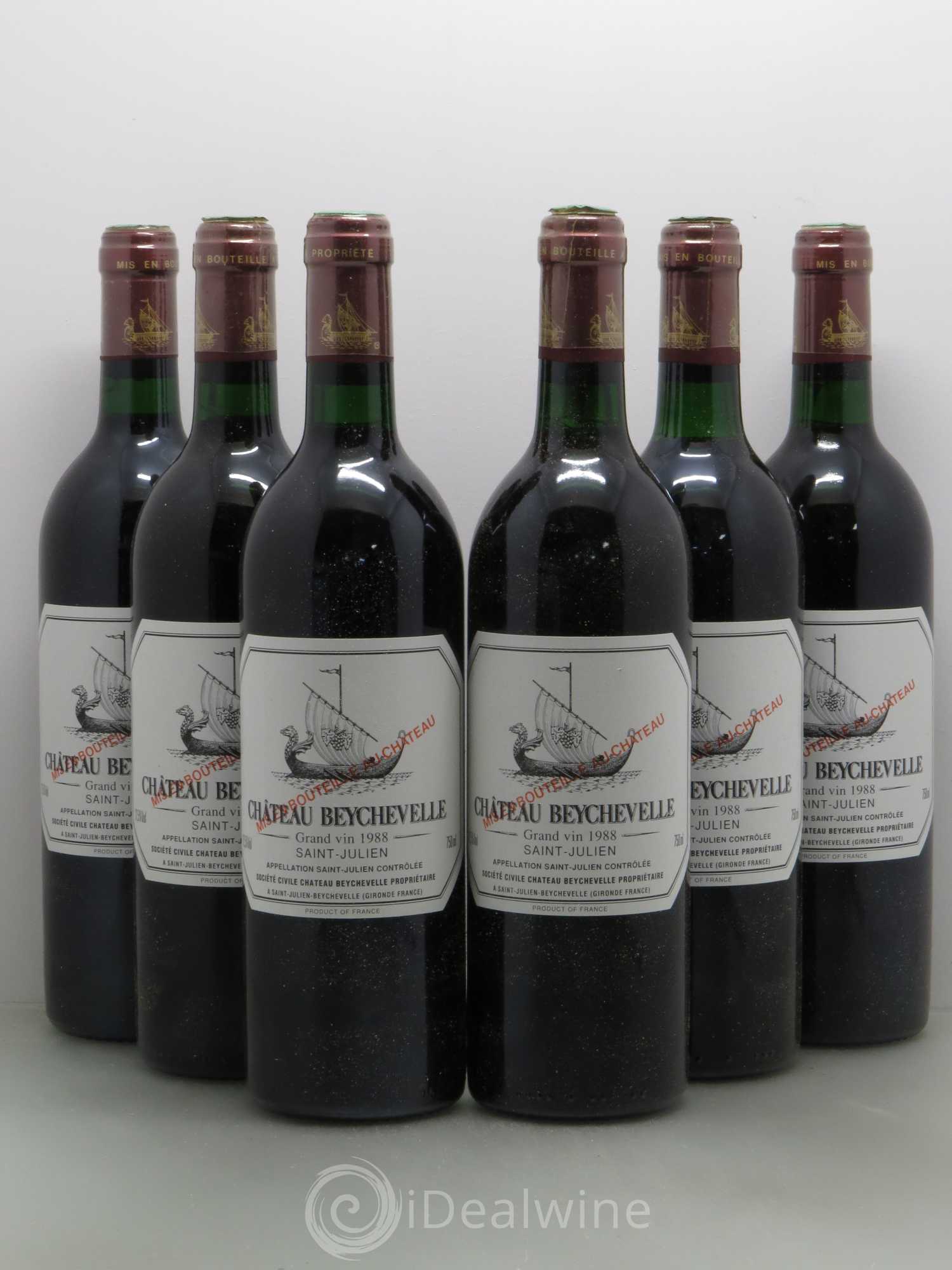 Château Beychevelle 4ème Grand Cru Classé 1988 - Lot de 6 bouteilles - 0