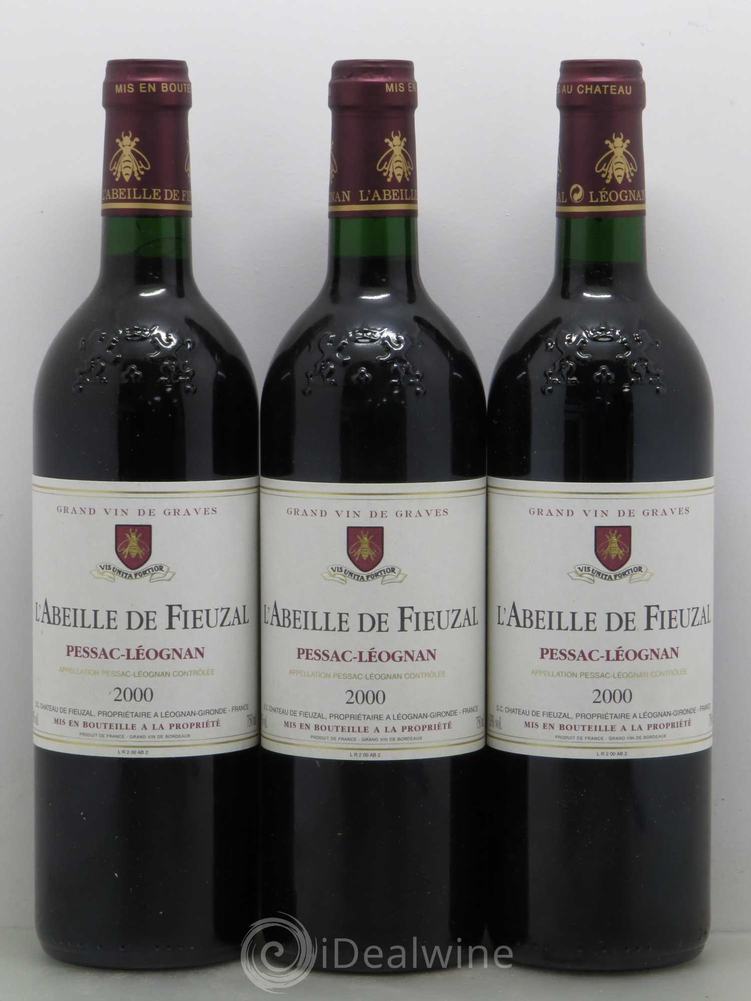 Abeille de Fieuzal  (sans prix de réserve) 2000 - Lot de 6 bouteilles - 1