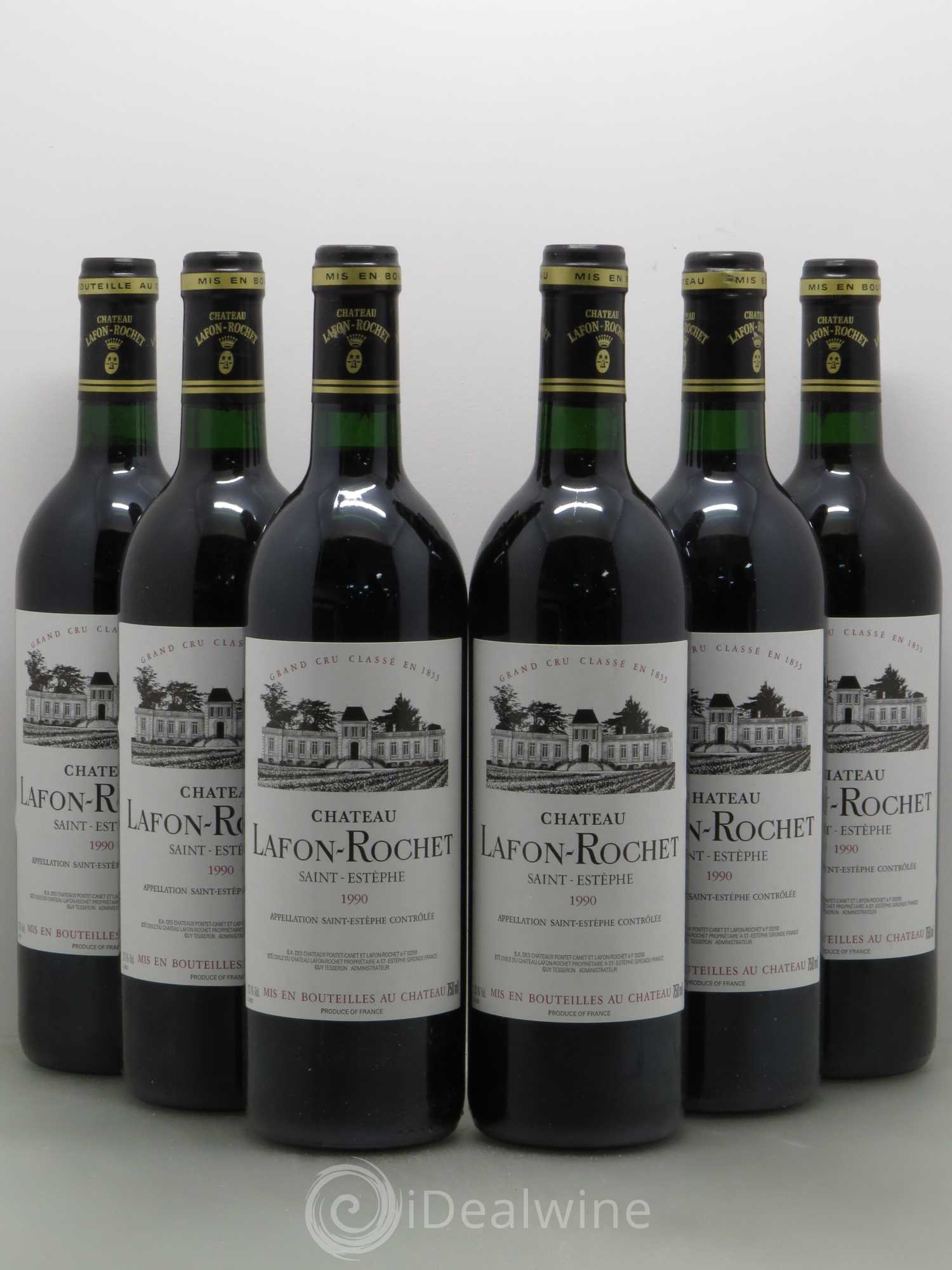 Château Lafon Rochet 4ème Grand Cru Classé 1990 - Lot de 6 bouteilles - 0