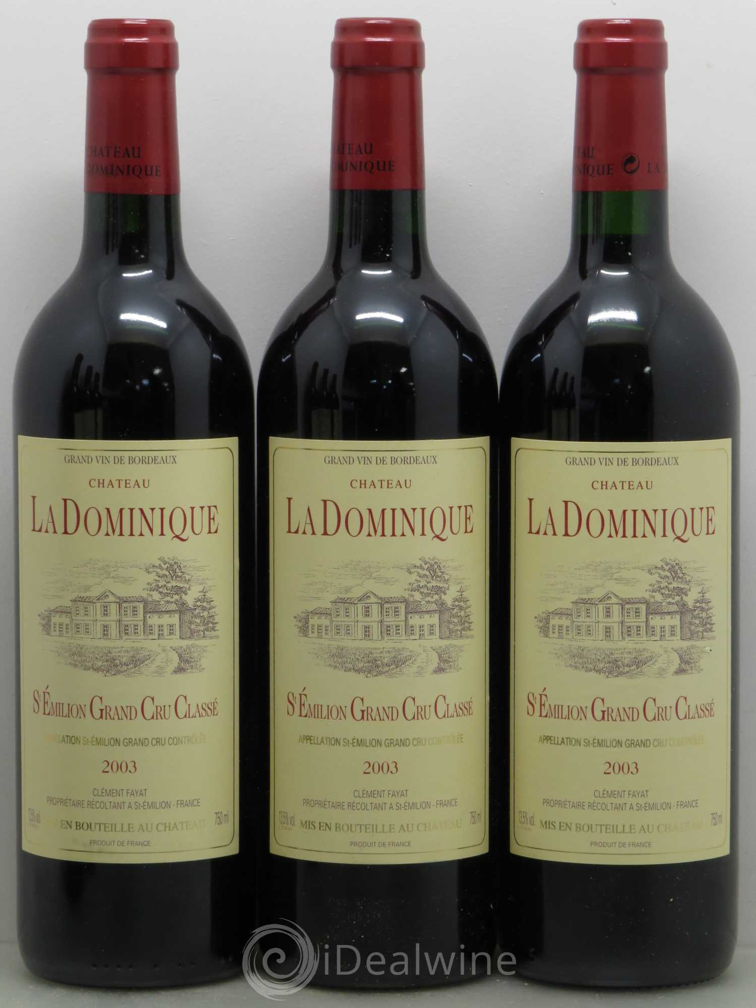 Château la Dominique Grand Cru Classé 2003 - Lot de 6 bouteilles - 1