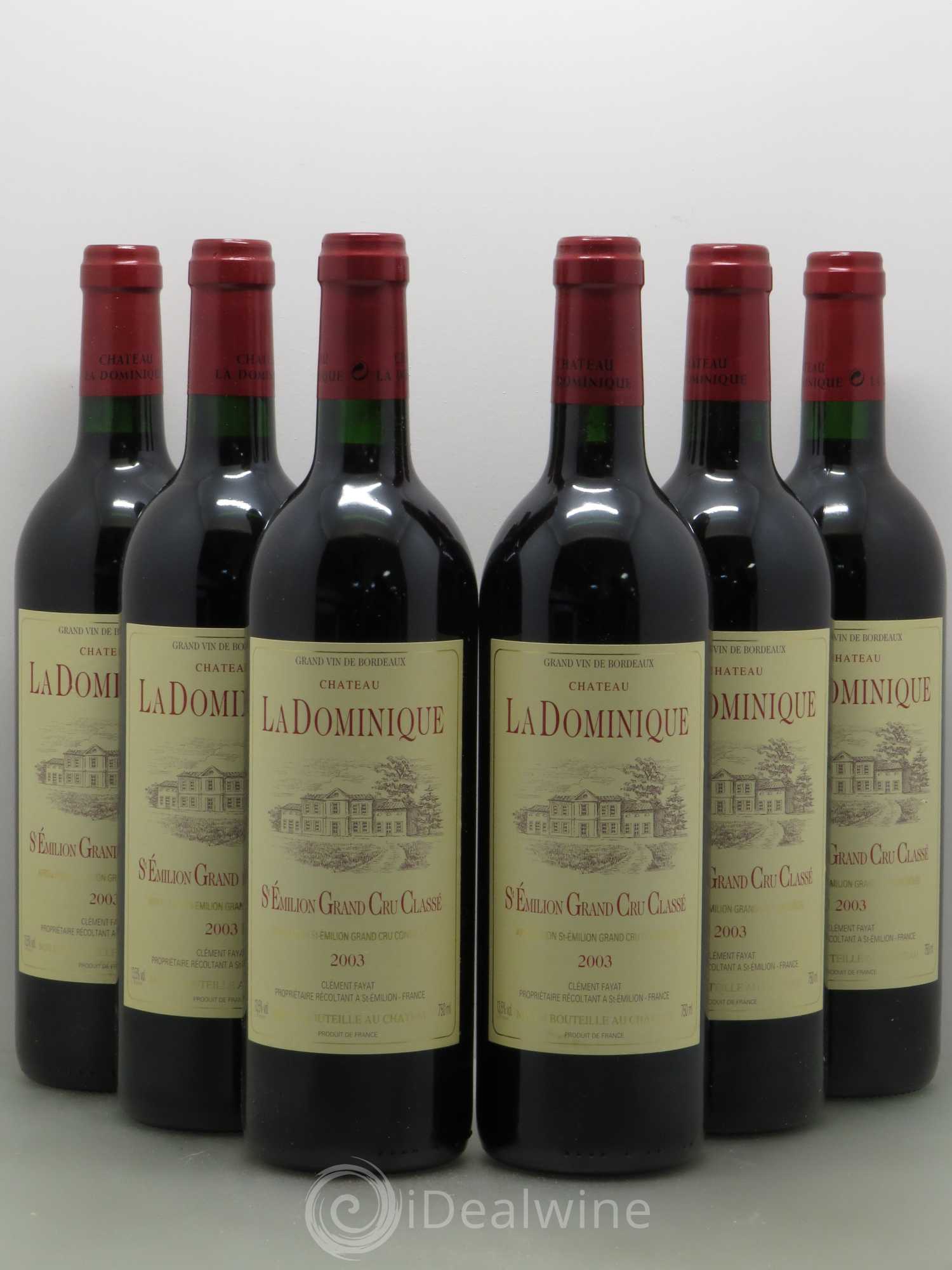 Château la Dominique Grand Cru Classé 2003 - Lot de 6 bouteilles - 0