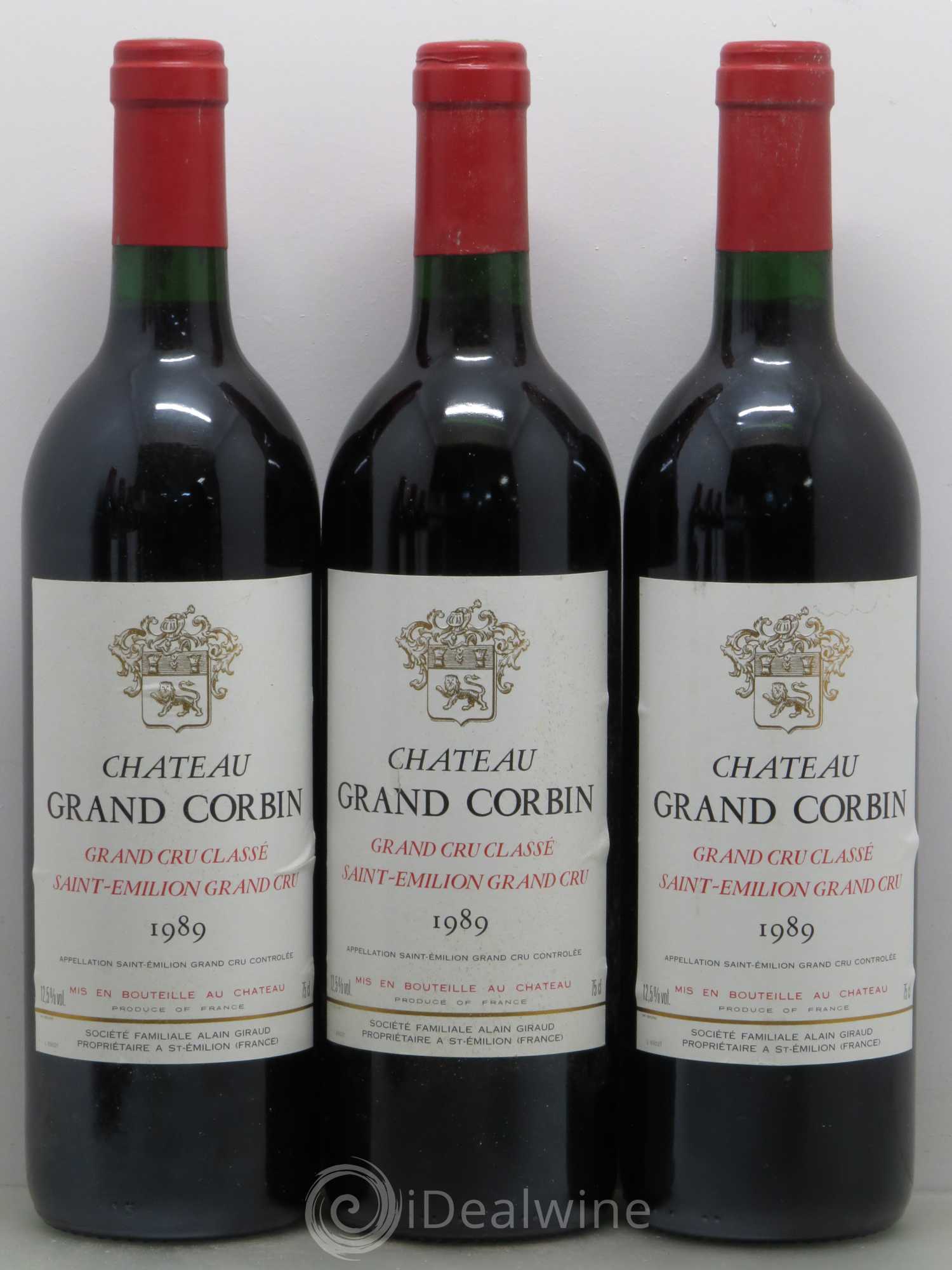 Château Grand Corbin Grand Cru Classé 1989 - Lot de 6 bouteilles - 1