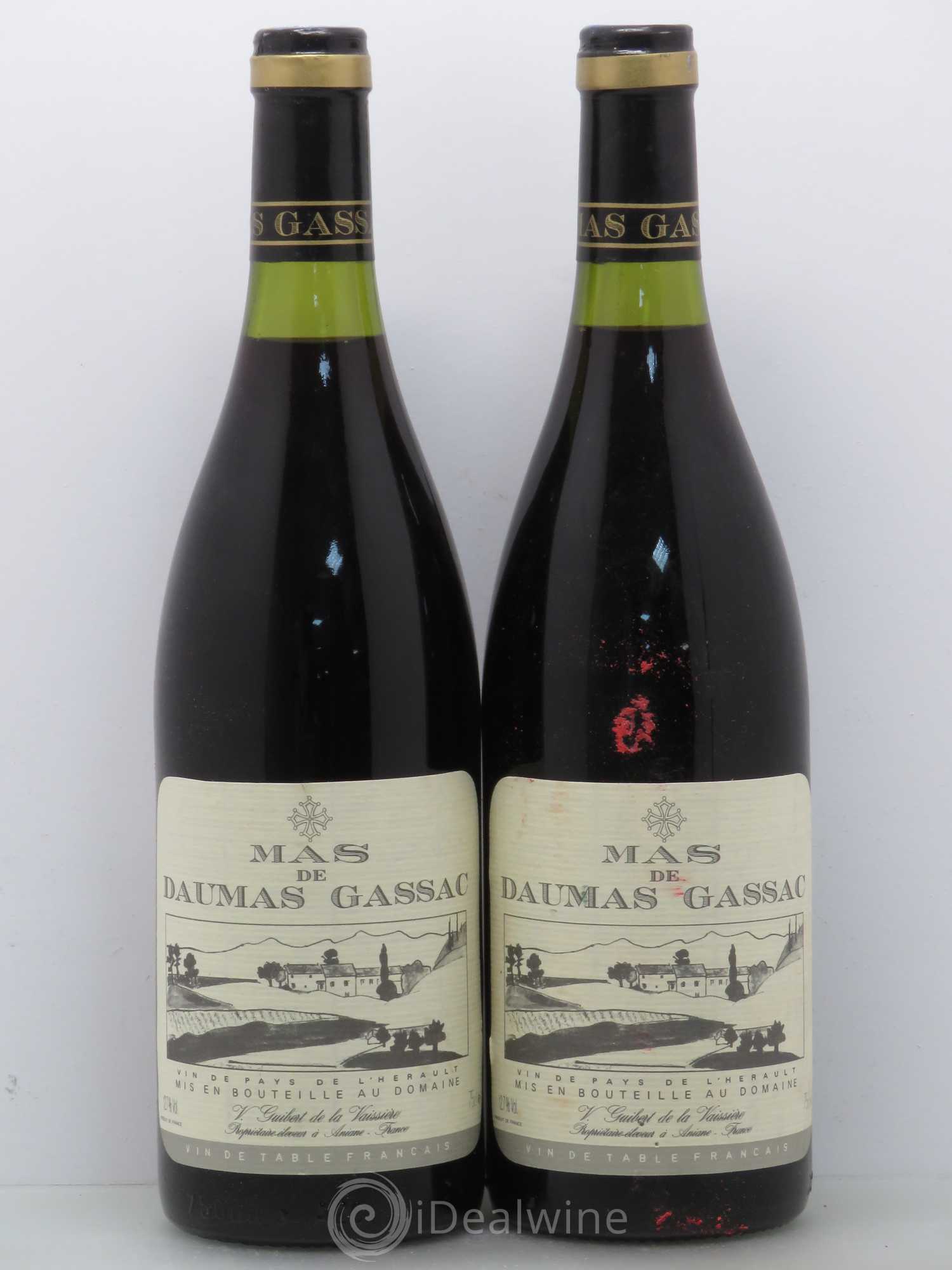Saint-Guilhem-le-Désert - Cité d'Aniane Mas Daumas Gassac Famille Guibert de La Vaissière 1987 - Lot de 2 bouteilles - 0