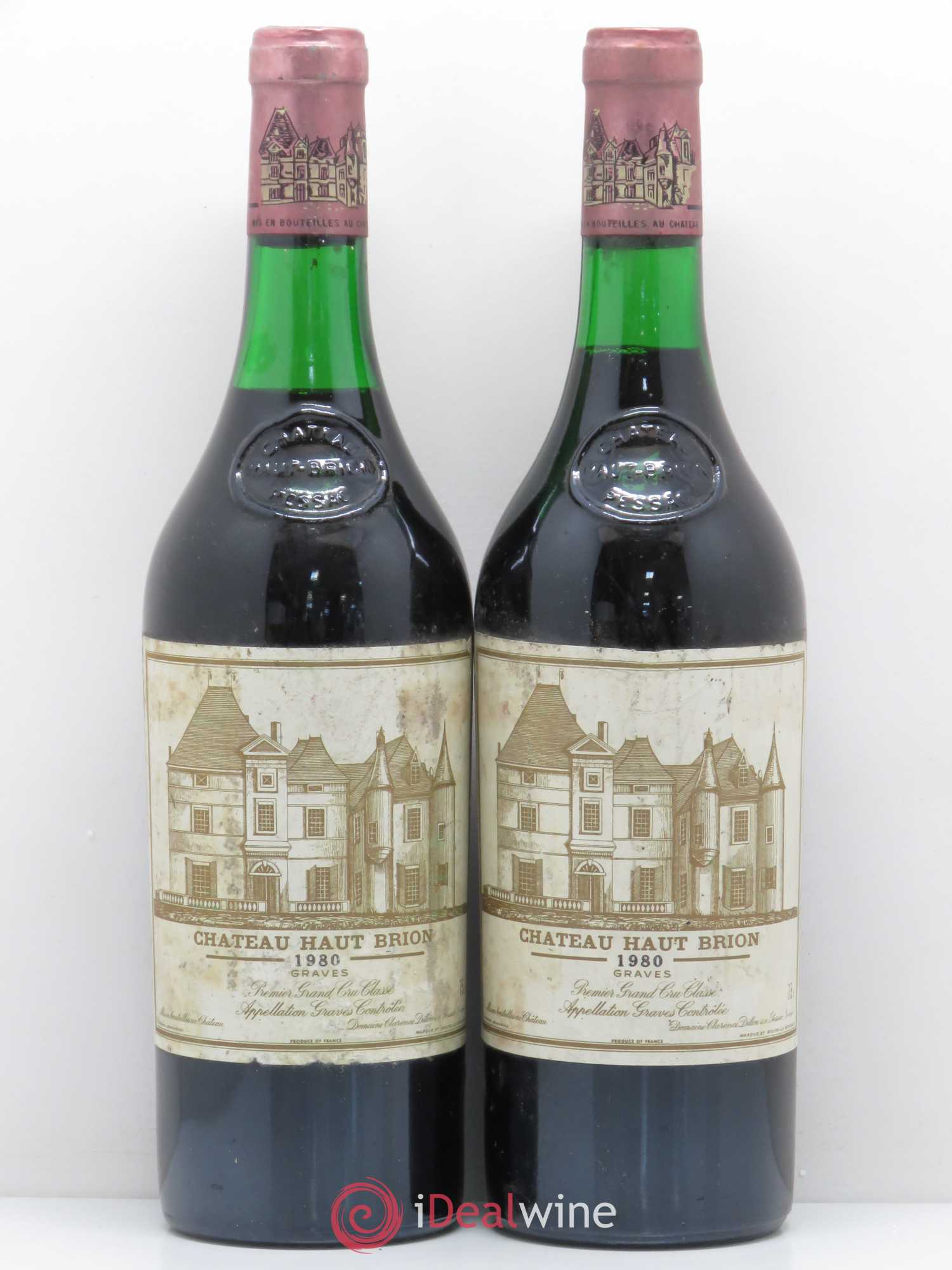 Château Haut Brion 1er Grand Cru Classé 1980 - Lot de 2 bouteilles - 0