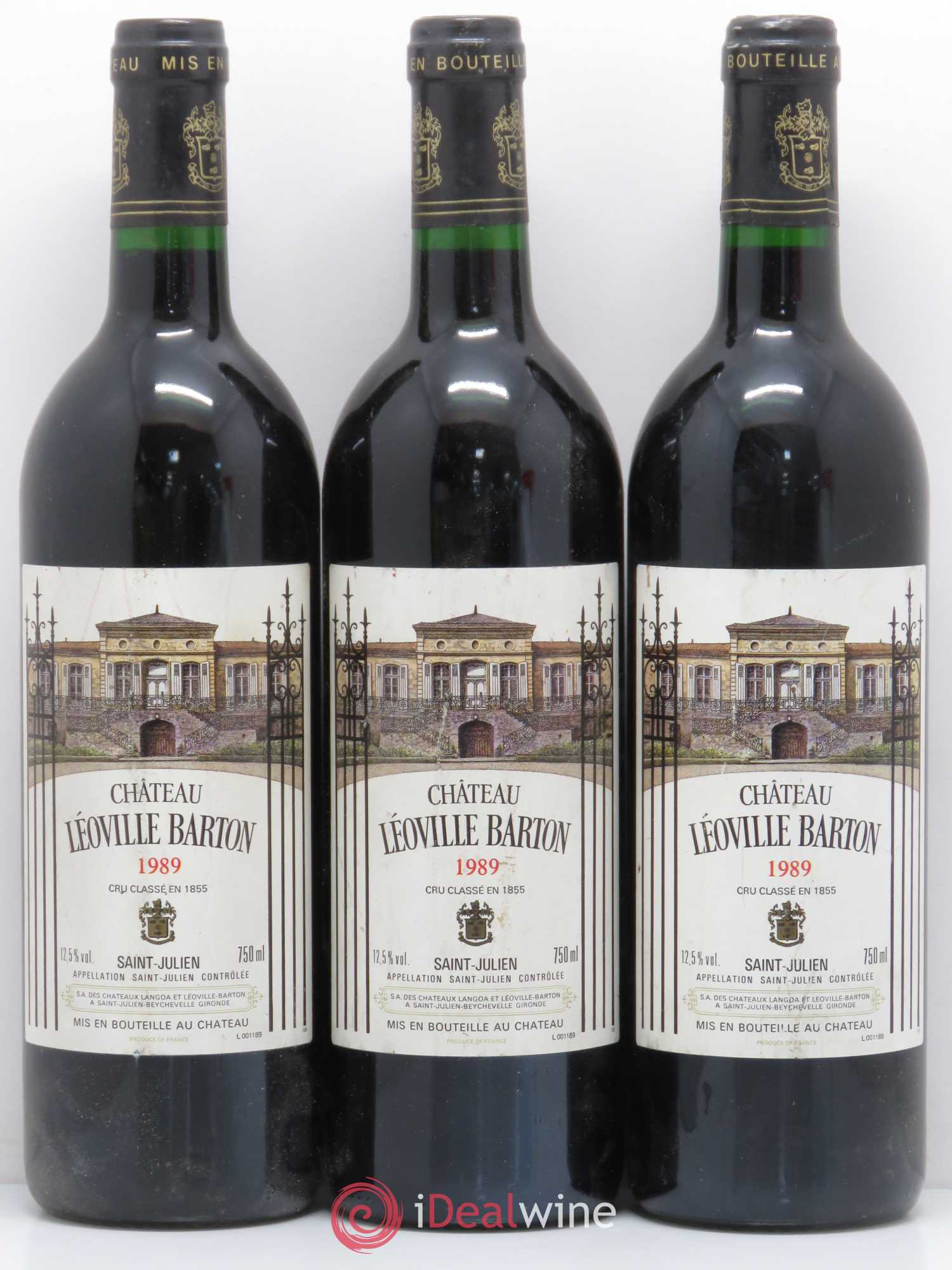 Château Léoville Barton 2ème Grand Cru Classé 1989 - Lot de 3 bouteilles - 0