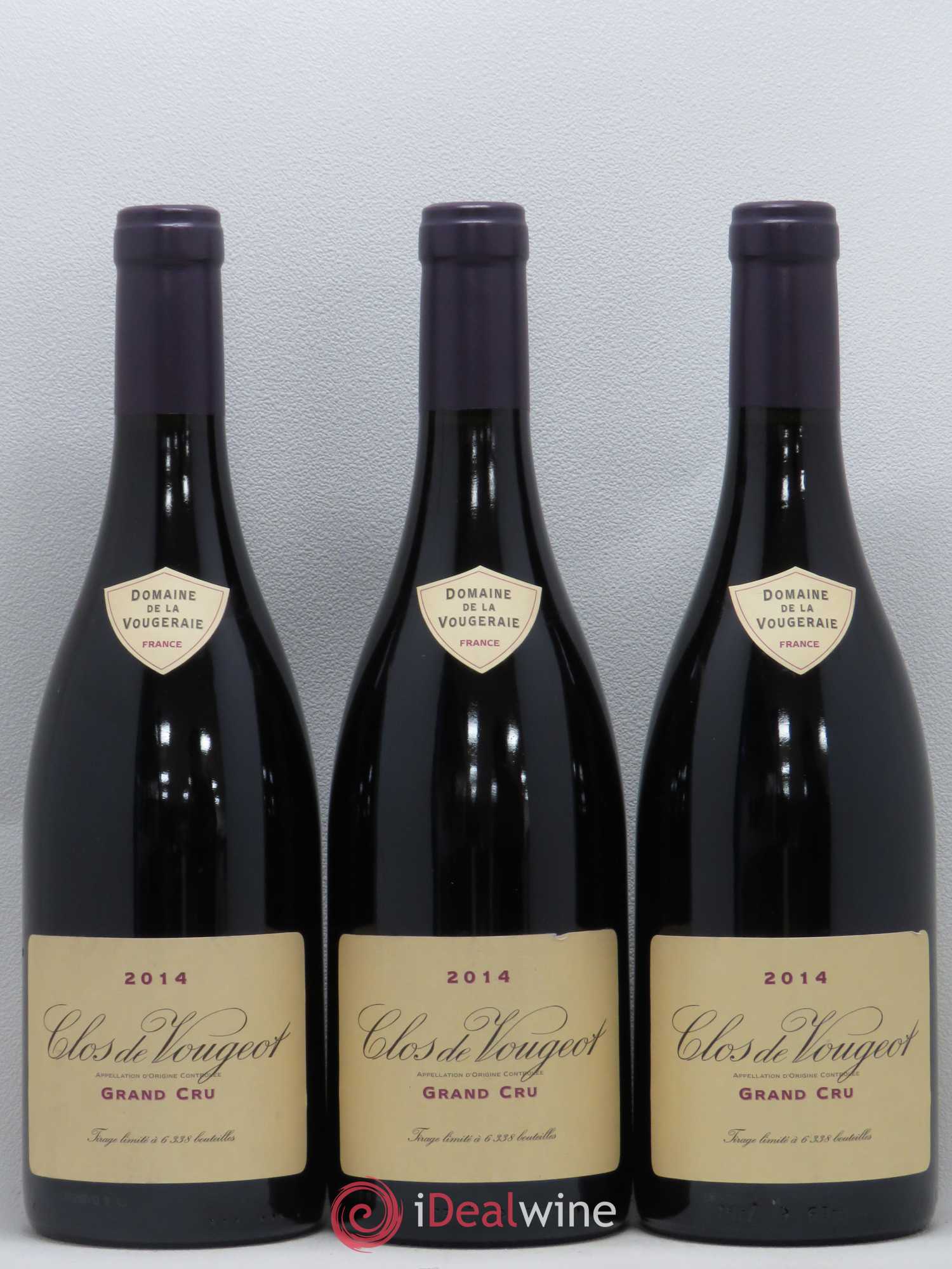 Clos de Vougeot Grand Cru La Vougeraie 2014 - Lot de 3 bouteilles - 0