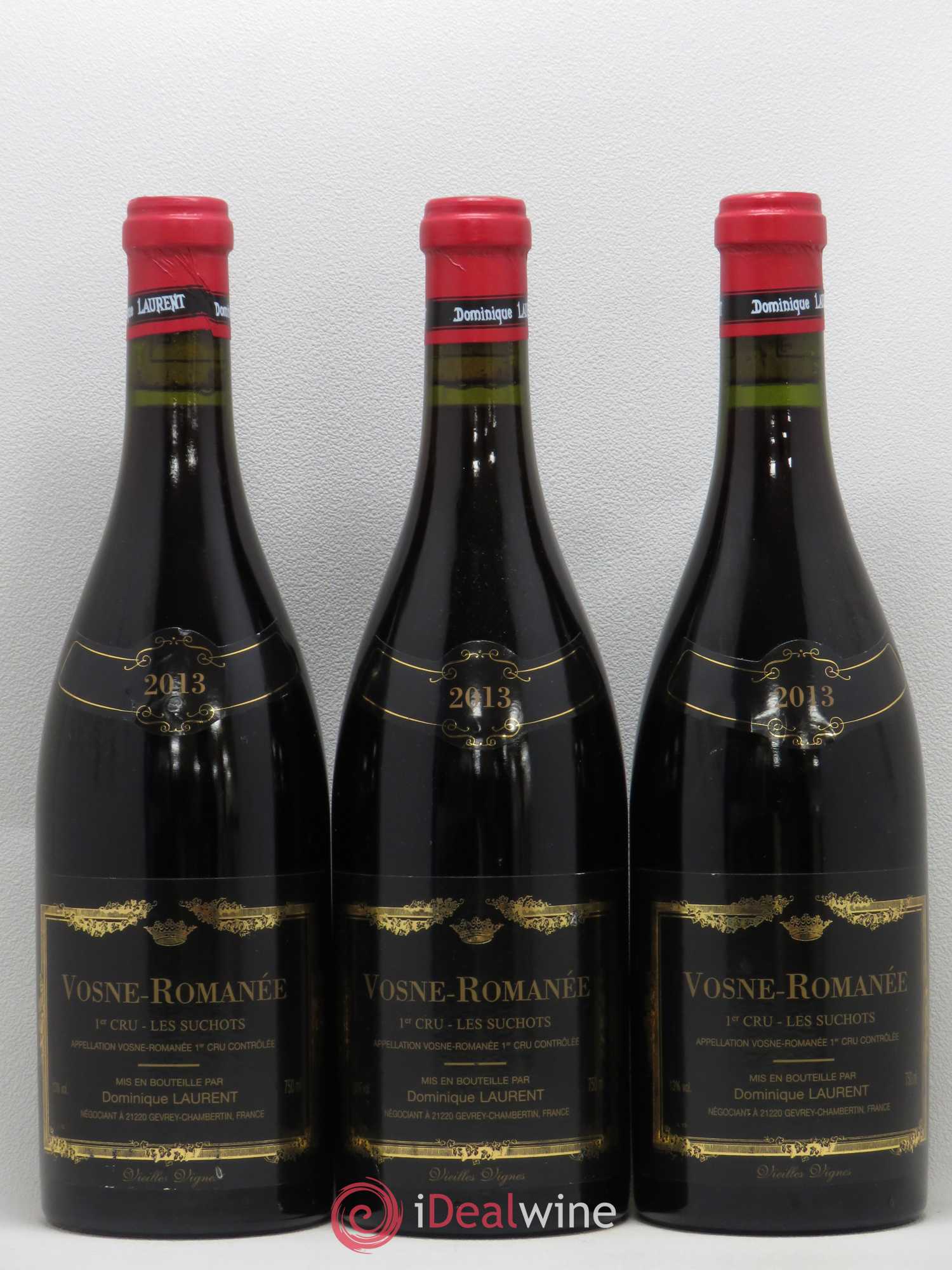 Vosne-Romanée 1er Cru Les Suchots Vieilles Vignes Dominique Laurent 2013 - Lot de 3 bouteilles - 0