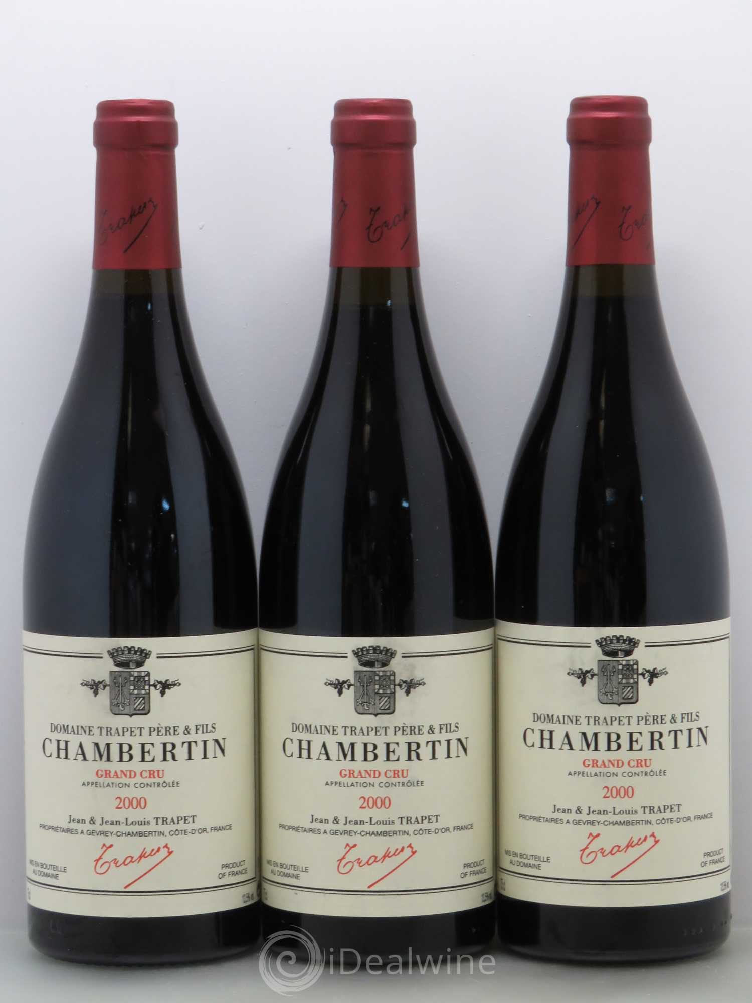Chambertin Grand Cru Domaine Trapet 2000 - Lot de 3 bouteilles - 0