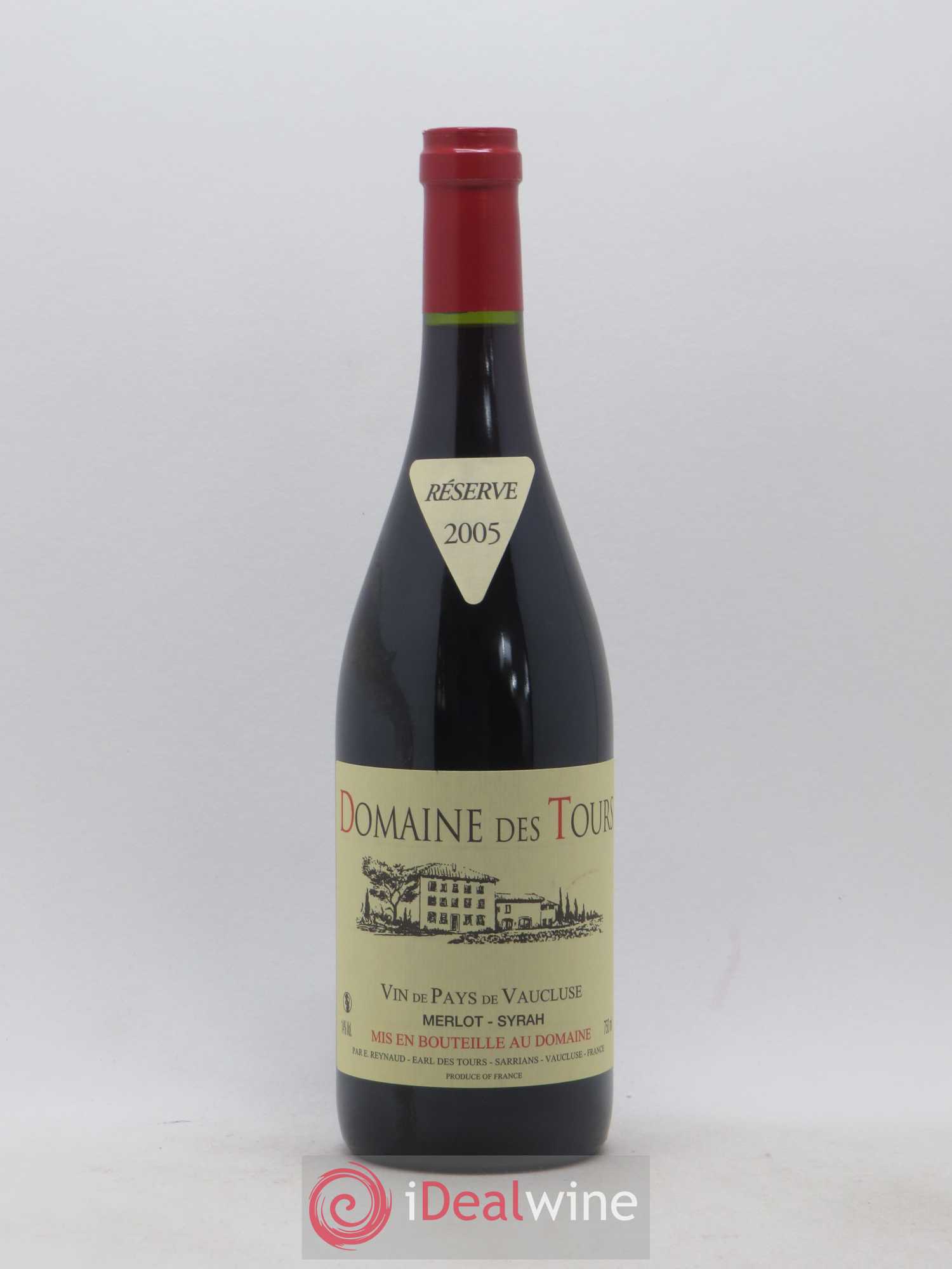Vaucluse Domaine des Tours Merlot-Syrah Emmanuel Reynaud 2005 - Lot de 1 bouteille - 0
