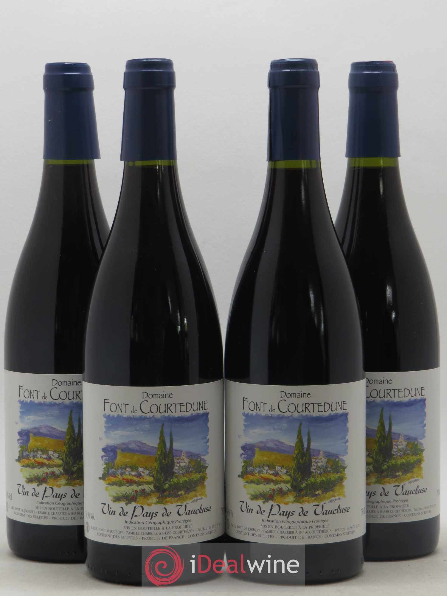 Vaucluse Domaine Font de Courtedune (sans prix de réserve) 2017 - Lot de 4 bouteilles - 0