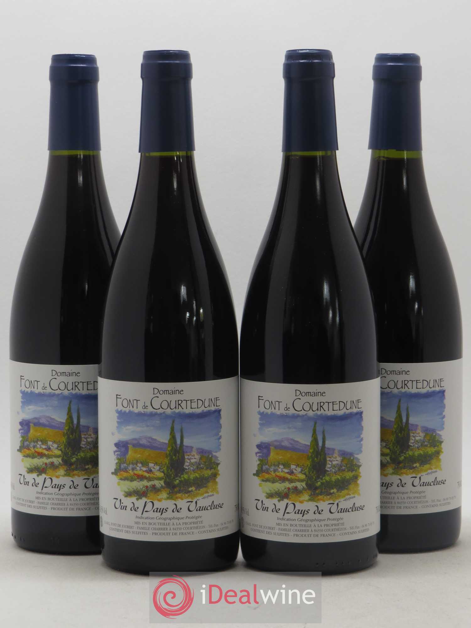 Vaucluse Domaine Font de Courtedune (sans prix de réserve) 2017 - Lot de 4 bouteilles - 0
