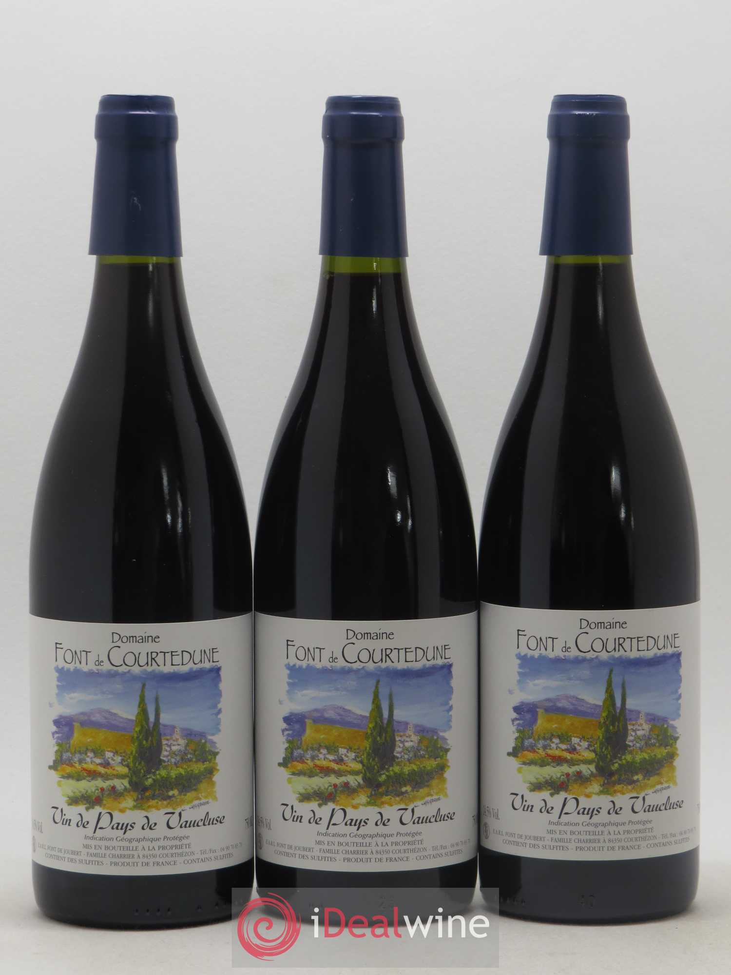 Vaucluse Domaine Font de Courtedune (sans prix de réserve) 2017 - Lot de 3 bouteilles - 0