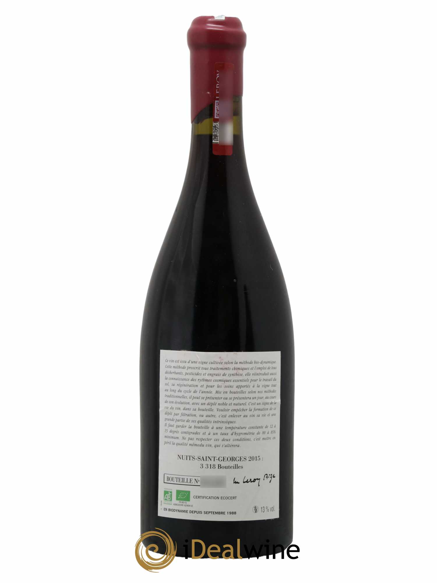 Nuits-Saint-Georges Leroy (Domaine) 2015 - Lot de 1 bouteille - 1