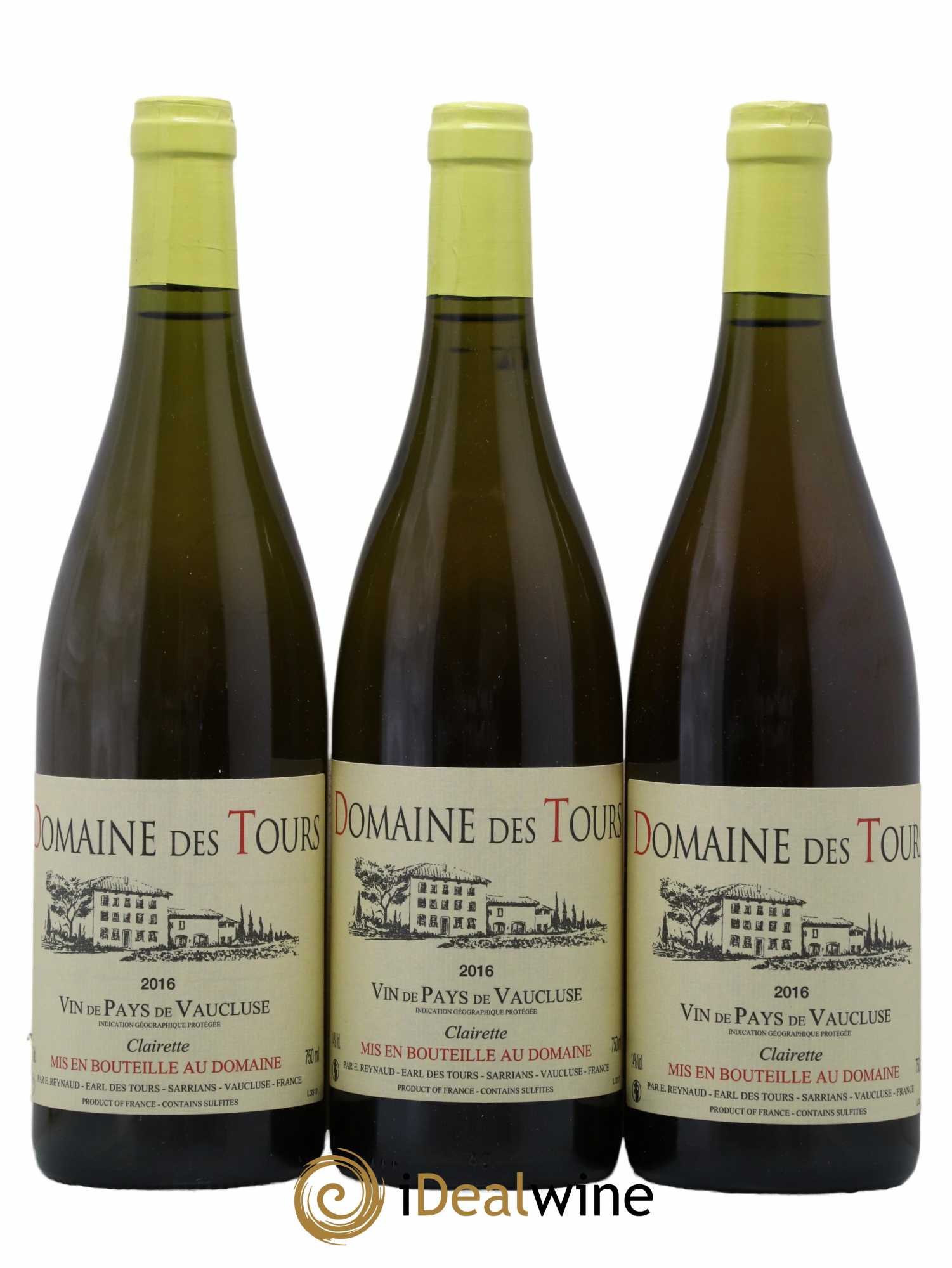 Vaucluse (Vin de Pays de Vaucluse) Domaine des Tours Emmanuel Reynaud Clairette 2016 - Lot de 3 bouteilles - 0