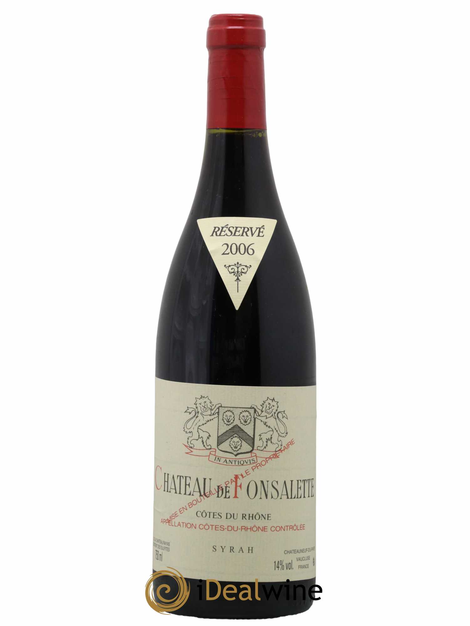 Côtes-du-Rhône Cuvée Syrah Château de Fonsalette 2006 - Lot de 1 bouteille - 0