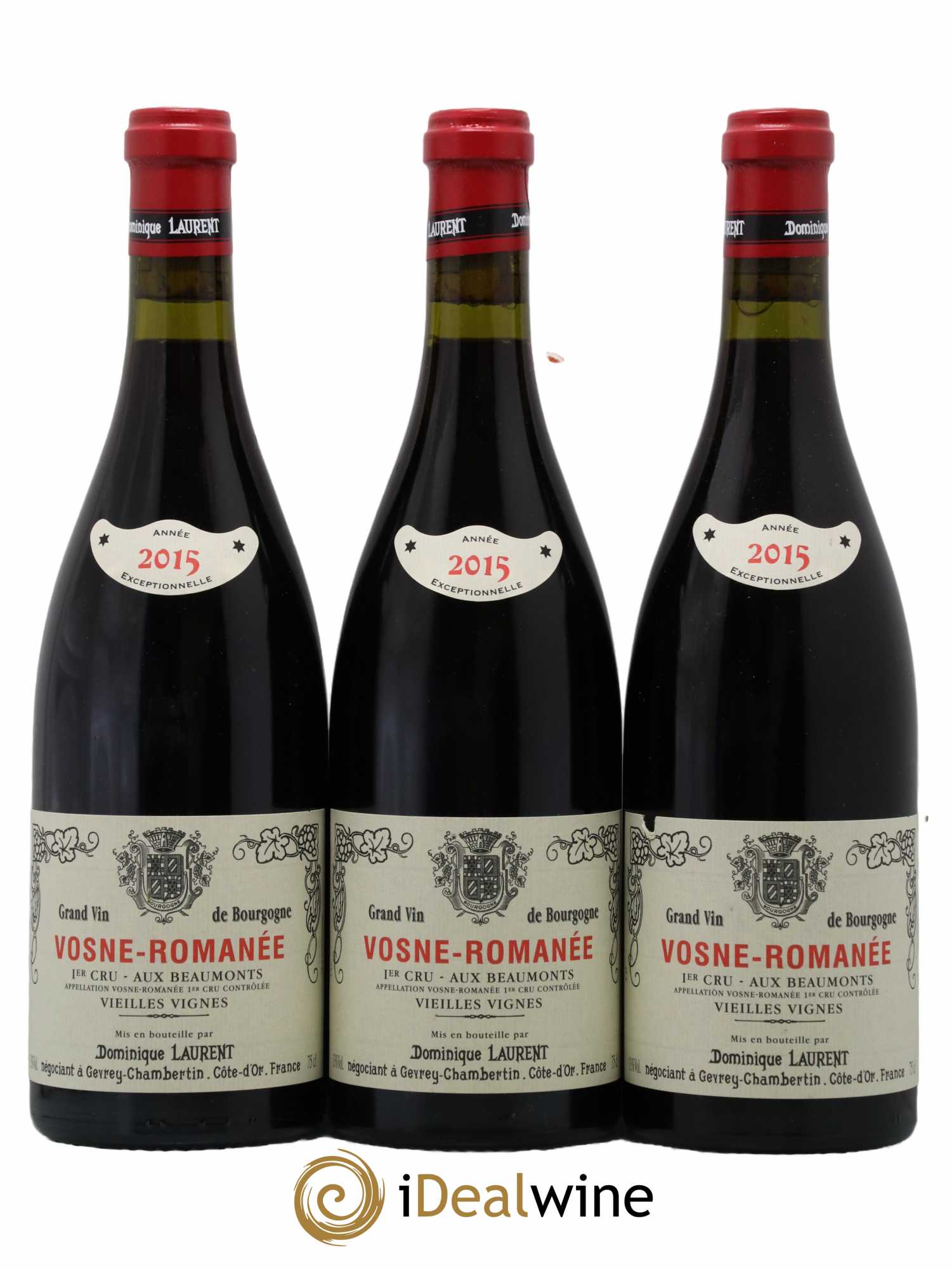 Vosne-Romanée 1er Cru Aux Beaumonts Vieilles Vignes Dominique Laurent 2015 - Lot de 3 bouteilles - 0