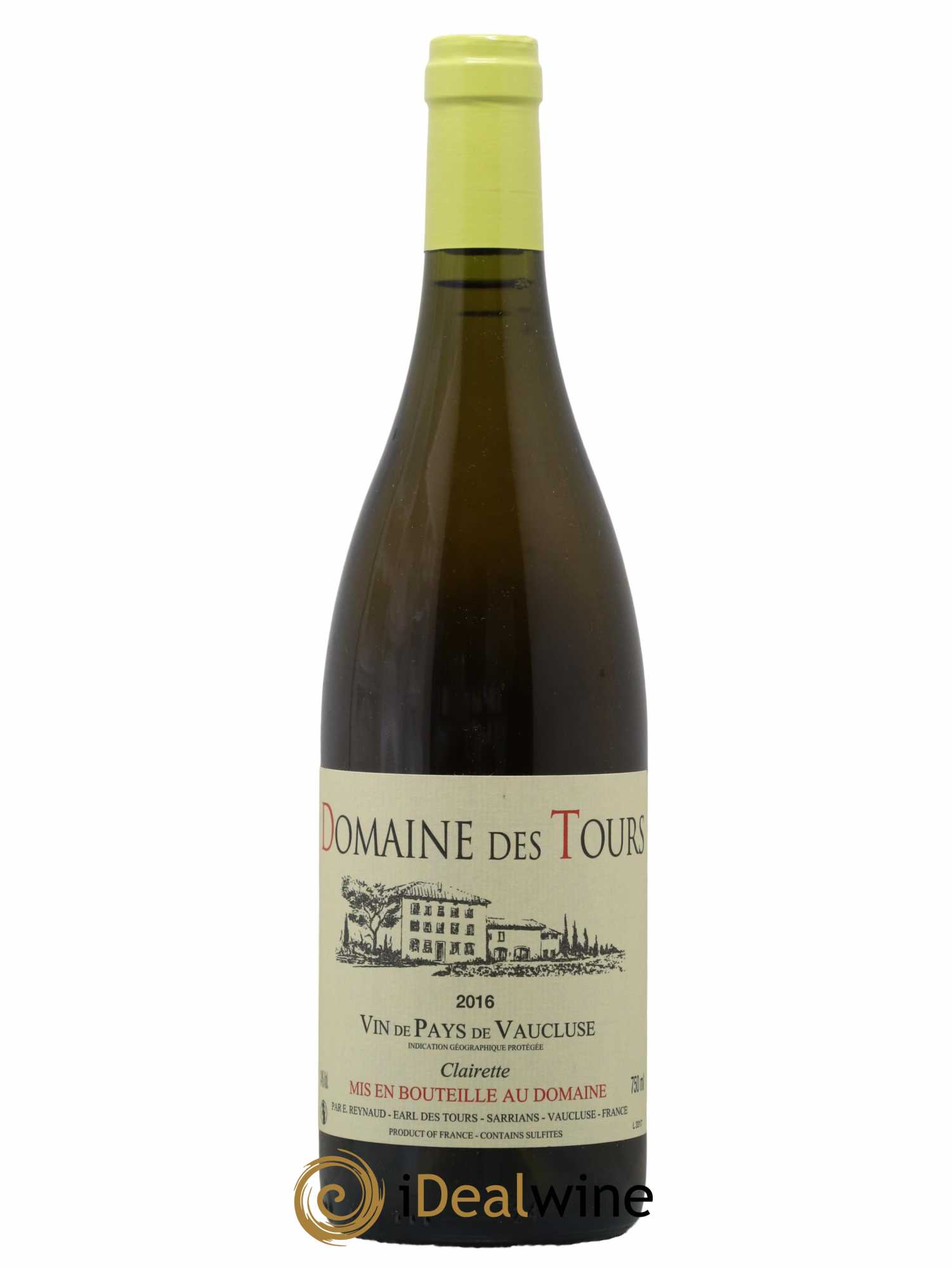 Vaucluse (Vin de Pays de Vaucluse) Domaine des Tours Emmanuel Reynaud Clairette 2016 - Lot de 1 bouteille - 0
