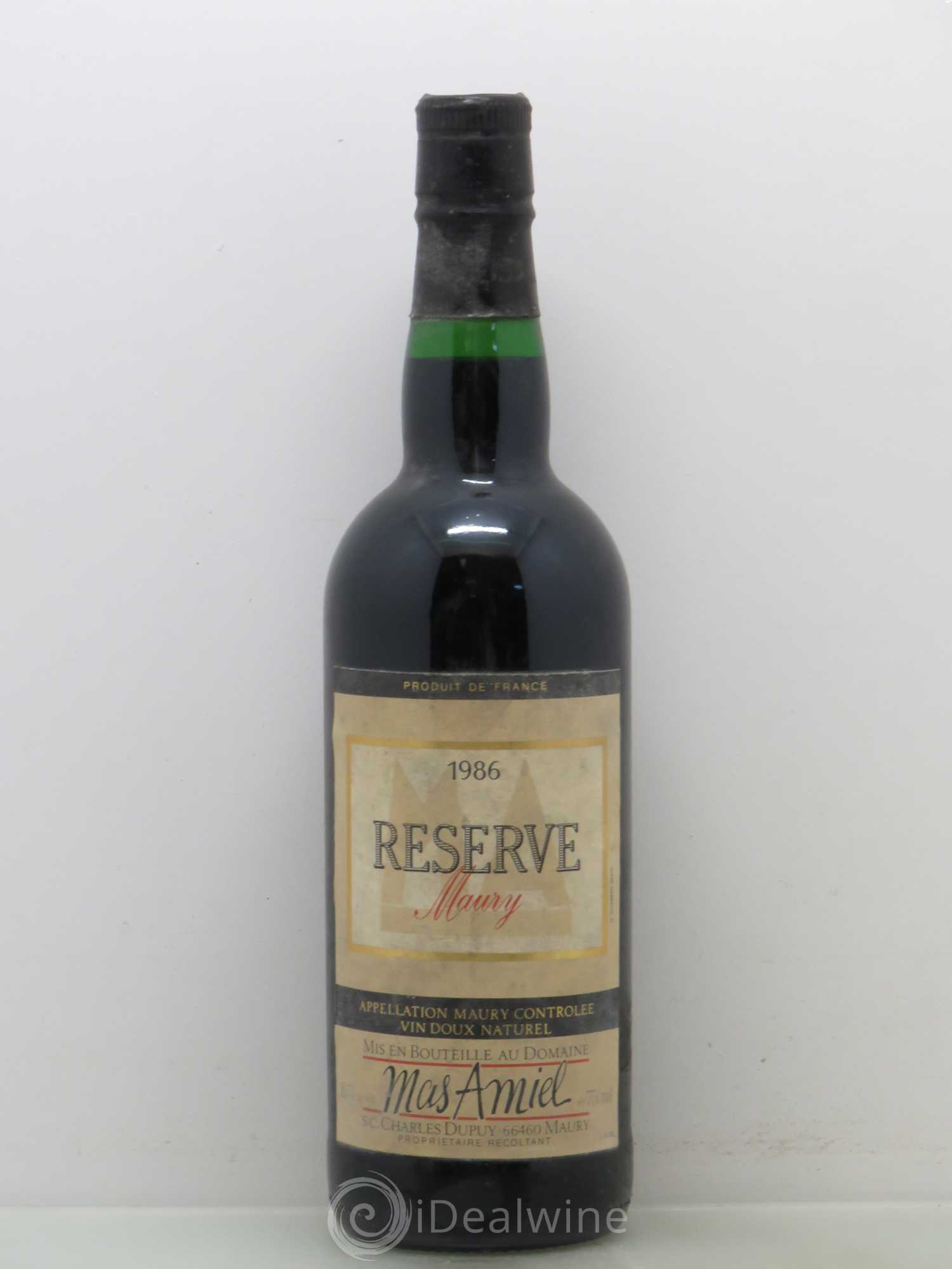 Maury Mas Amiel Reserve 1986 - Lot de 1 bouteille - 0