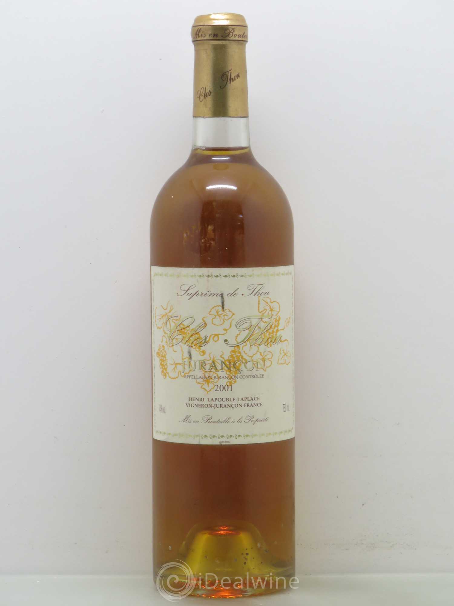 Jurançon Clos Thou Suprême de Thou 2001 - Posten von 1 Flasche - 0