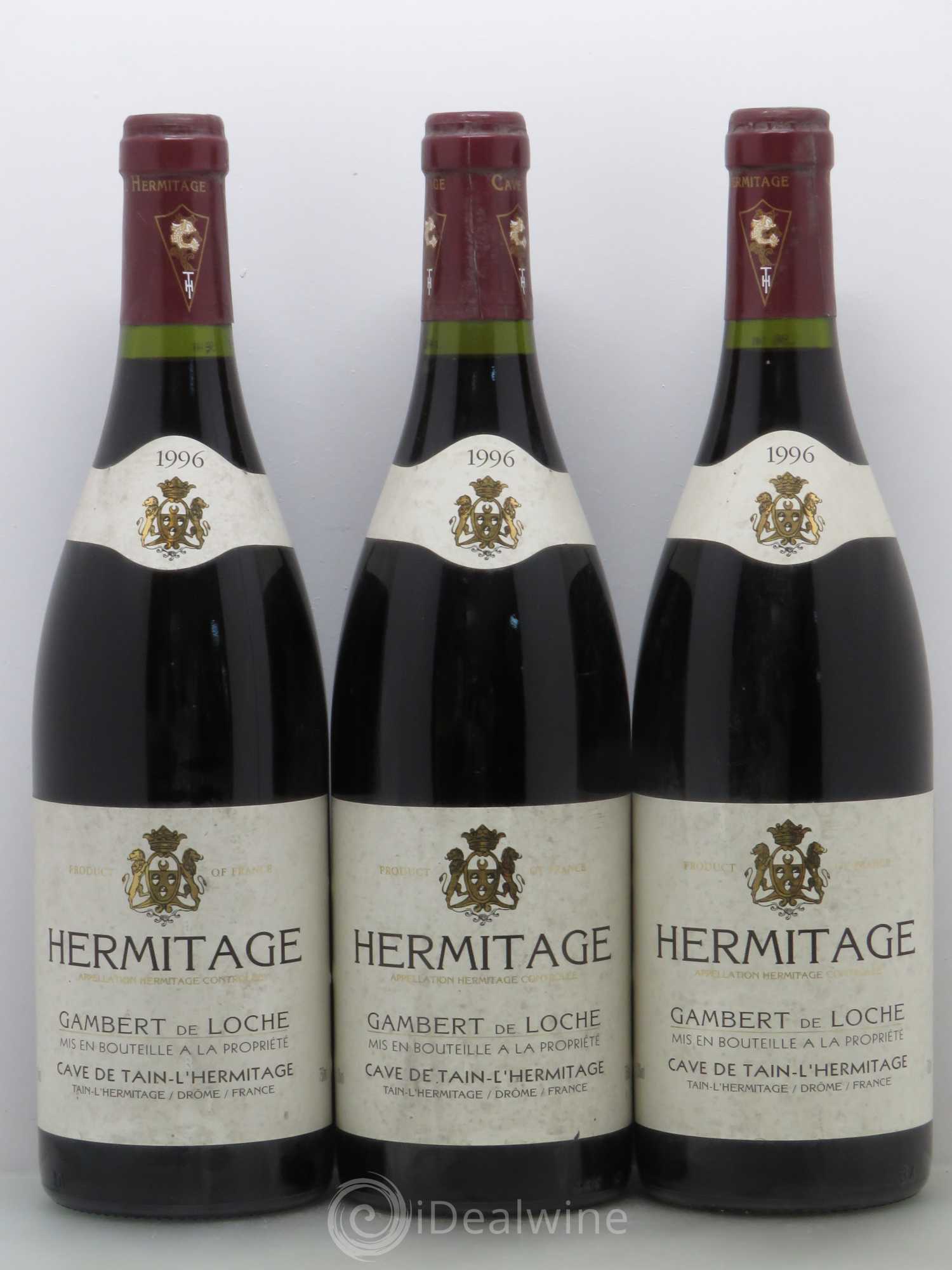 Hermitage Gambert de Loche Cave de Tain 1996 - Lot de 3 bouteilles - 0