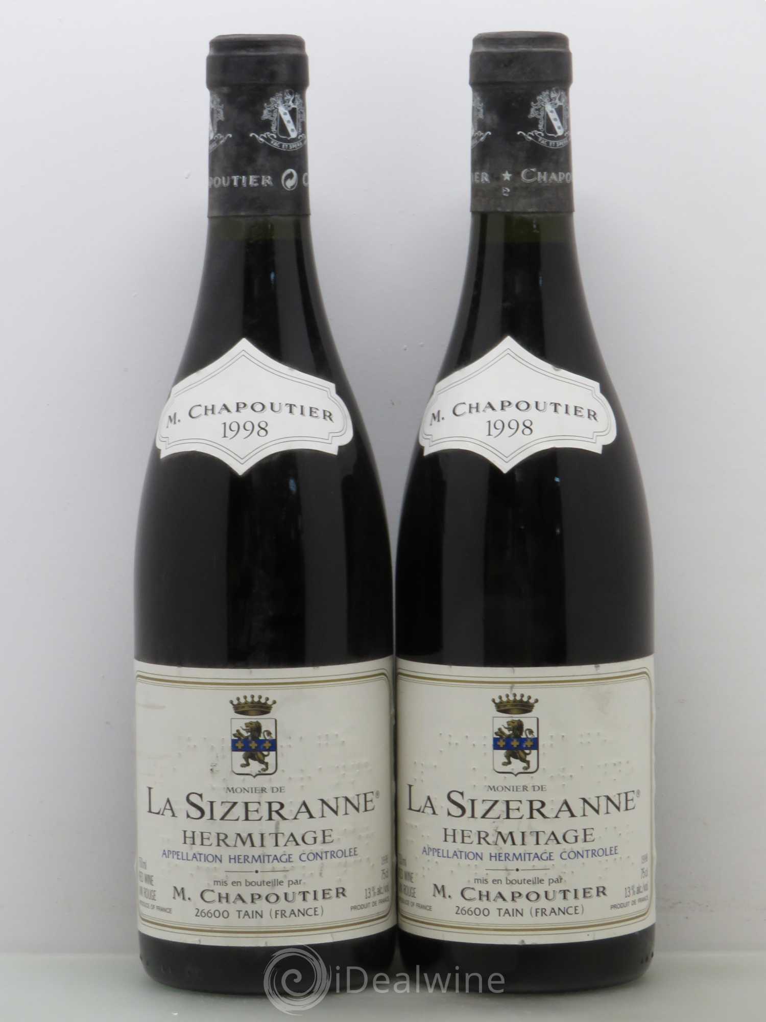Hermitage Monier de La Sizeranne Chapoutier 1998 - Lot de 2 bouteilles - 0